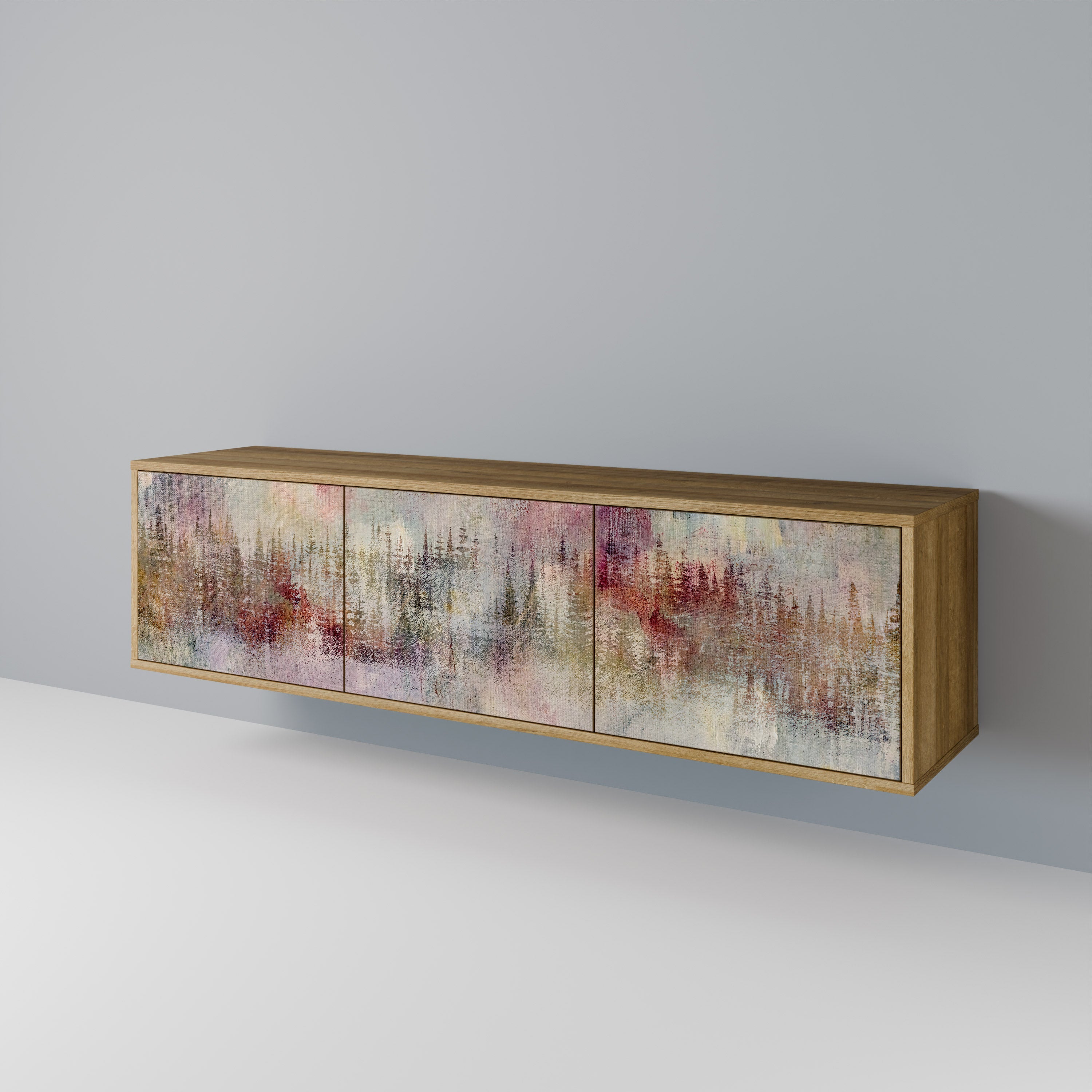 VEILED SUMMIT Móvel de TV com 3 Portas em Efeito Carvalho