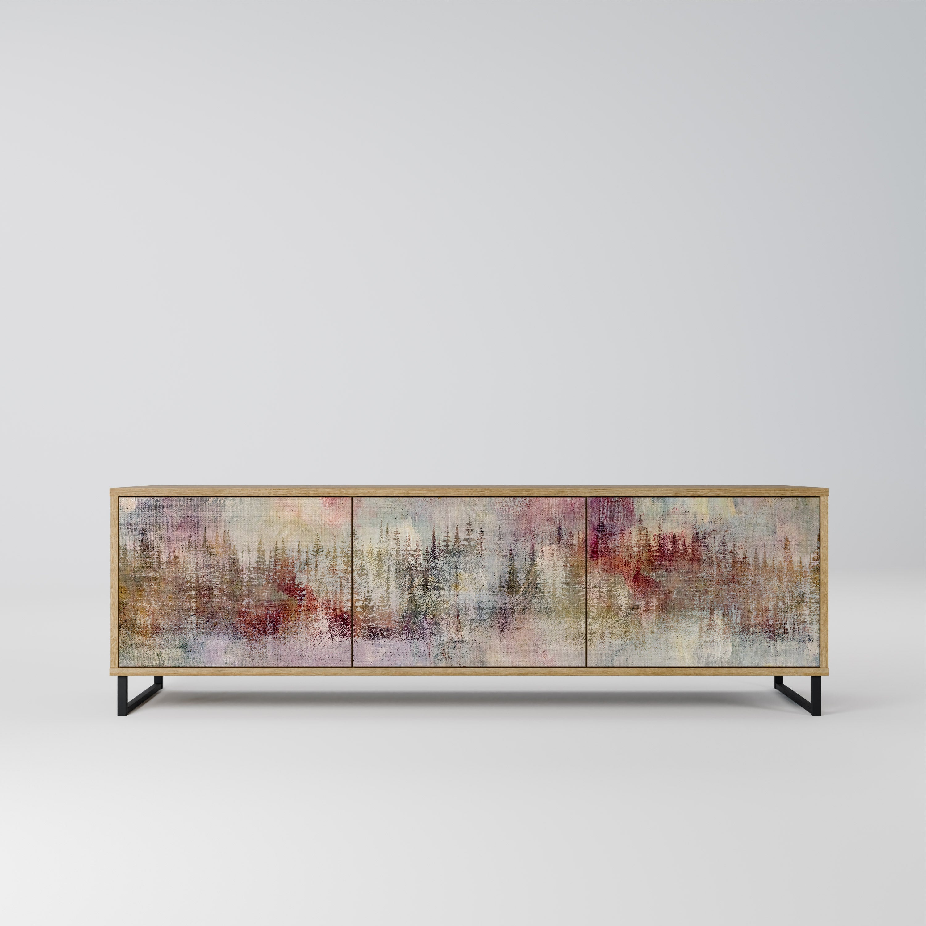 VEILED SUMMIT Móvel de TV com 3 Portas em Efeito Carvalho