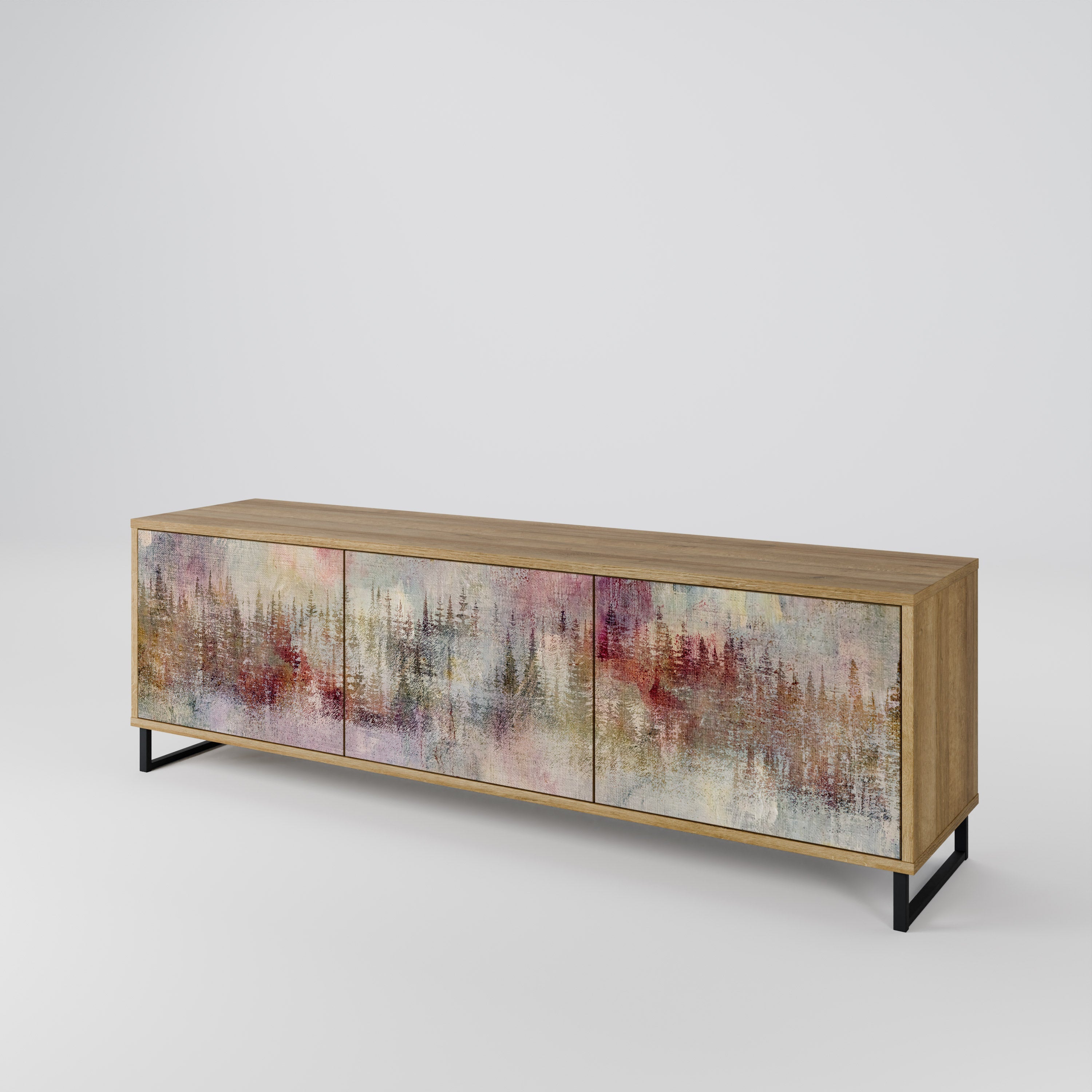 VEILED SUMMIT Móvel de TV com 3 Portas em Efeito Carvalho