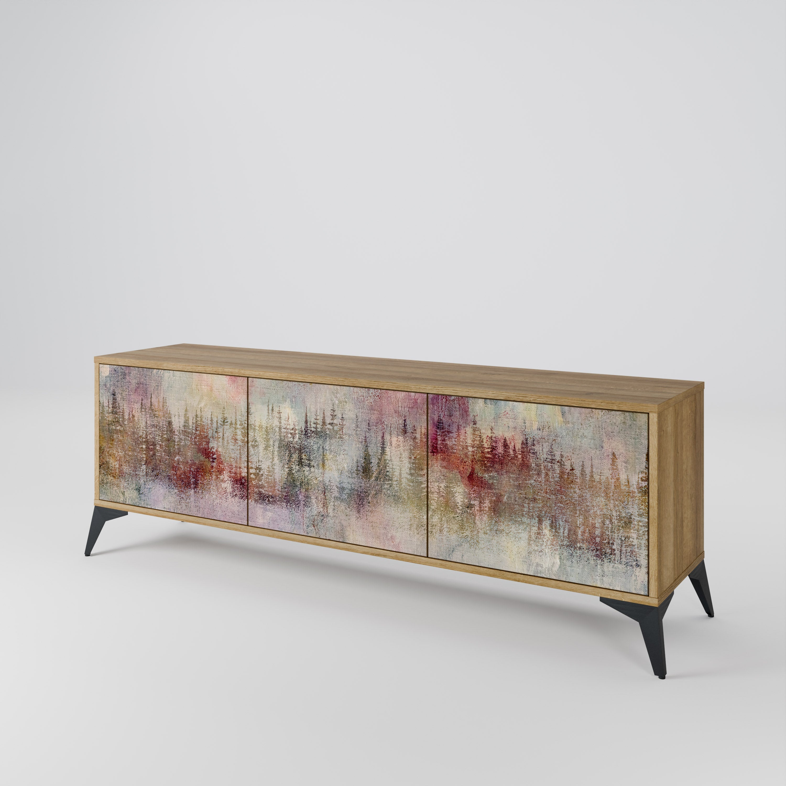 VEILED SUMMIT Móvel de TV com 3 Portas em Efeito Carvalho