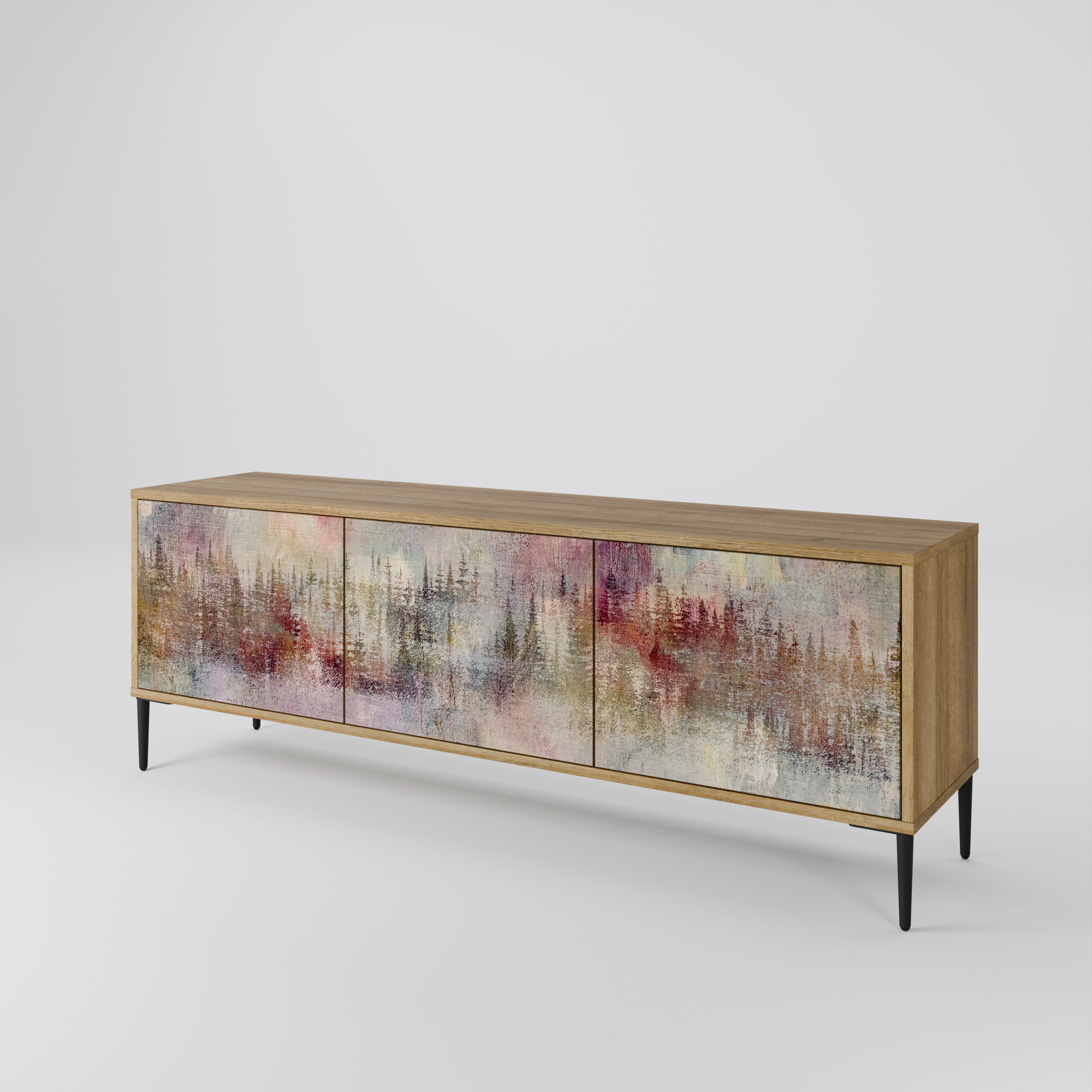 VEILED SUMMIT Móvel de TV com 3 Portas em Efeito Carvalho