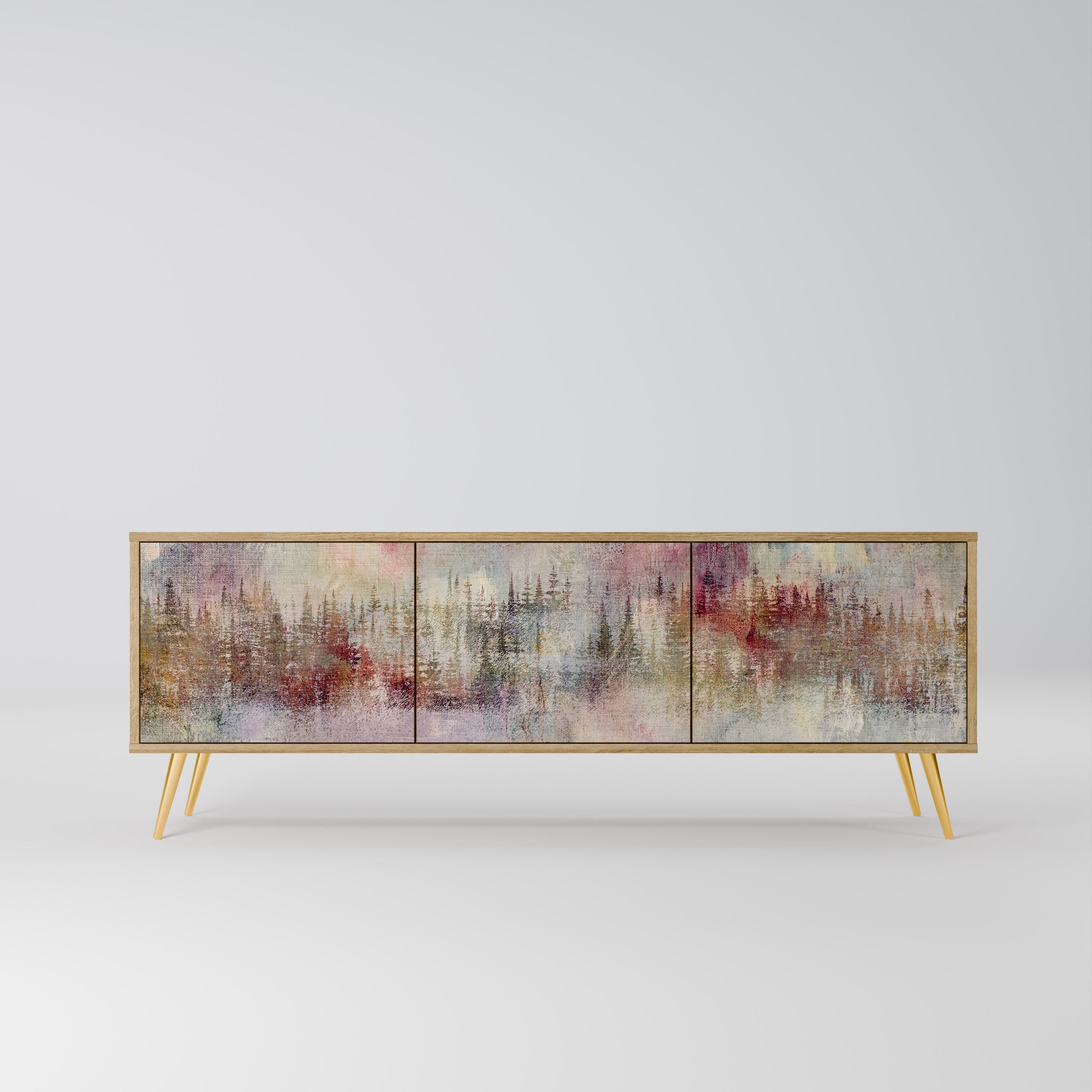 VEILED SUMMIT Móvel de TV com 3 Portas em Efeito Carvalho