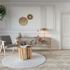 VEILED SUMMIT Móvel de TV com 3 Portas em Efeito Carvalho