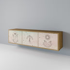 DELICATE BEAUTY Móvel de TV com 3 Portas em Efeito Carvalho