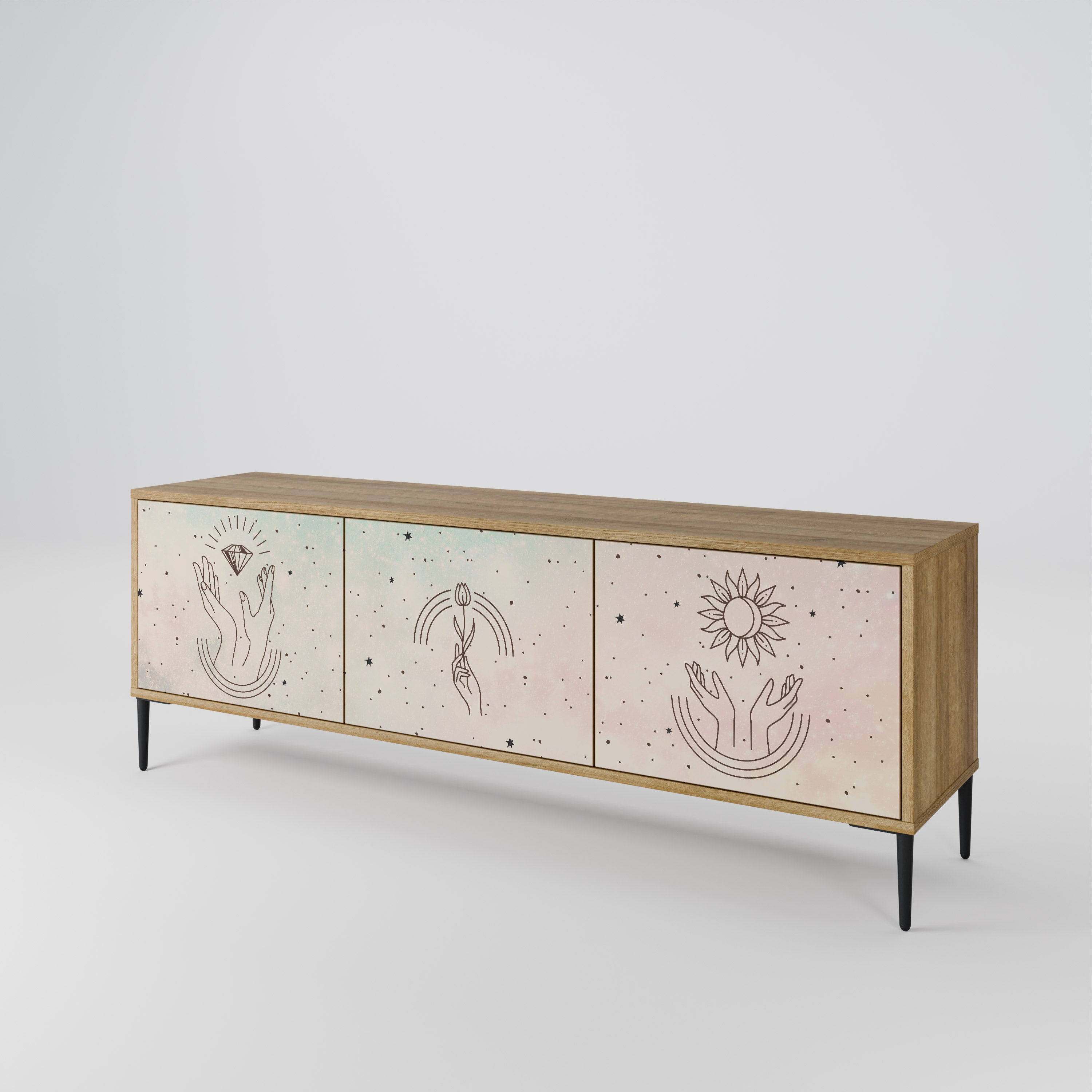 DELICATE BEAUTY 3-Door TV Cabinet