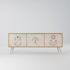 DELICATE BEAUTY Móvel de TV com 3 Portas em Efeito Carvalho