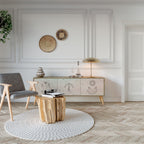 DELICATE BEAUTY Móvel de TV com 3 Portas em Efeito Carvalho