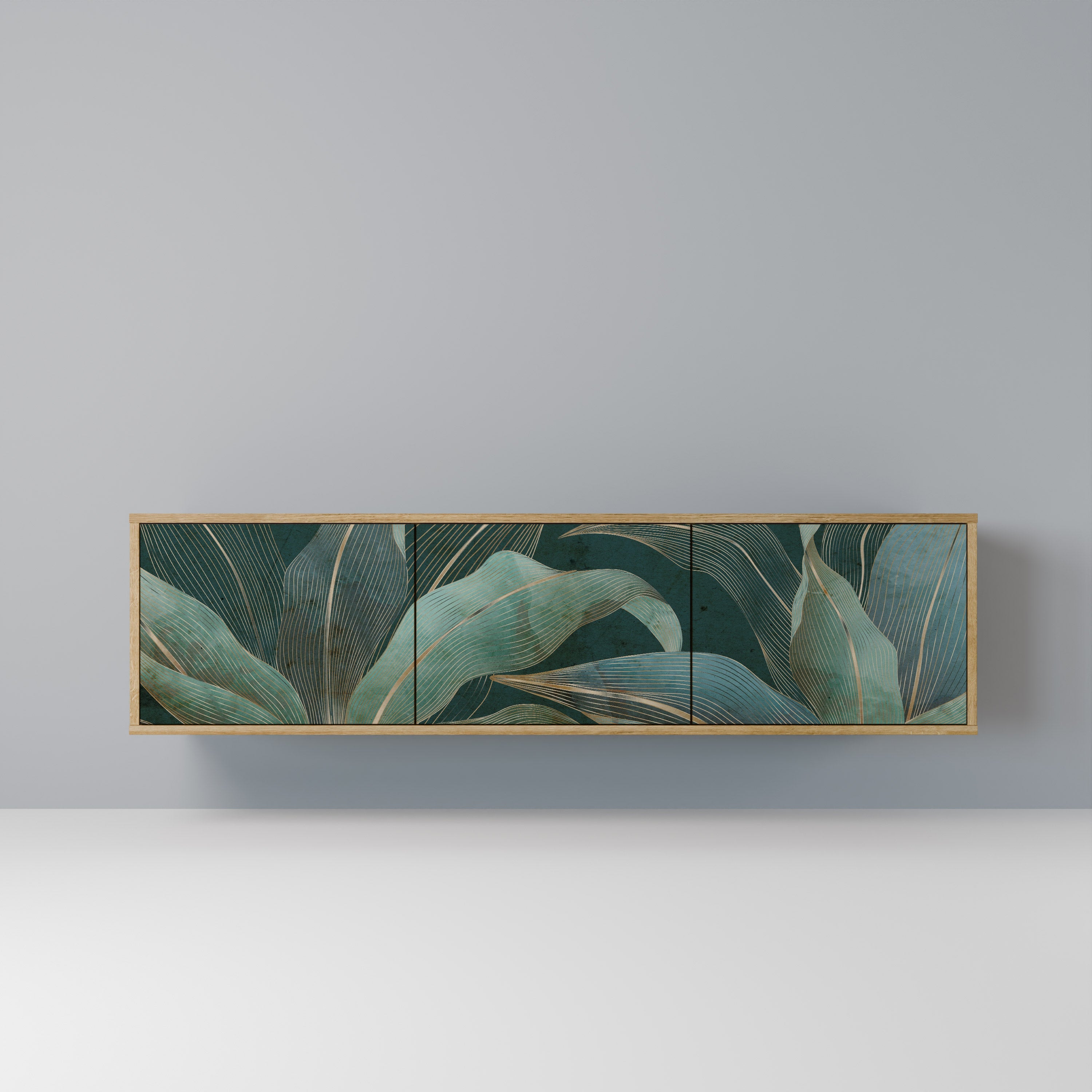 ROYAL GREEN Móvel de TV com 3 Portas em Efeito Carvalho