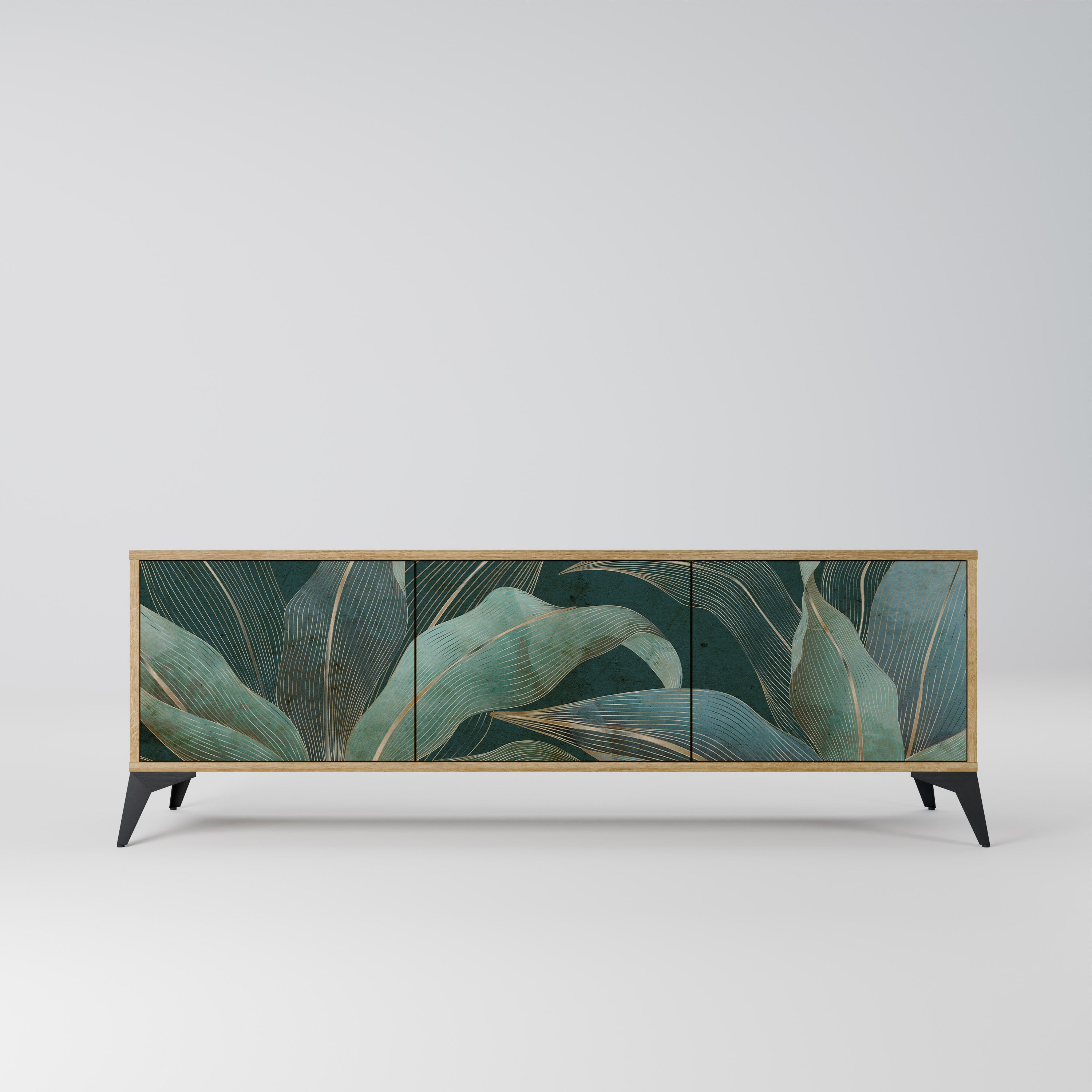 ROYAL GREEN Móvel de TV com 3 Portas em Efeito Carvalho