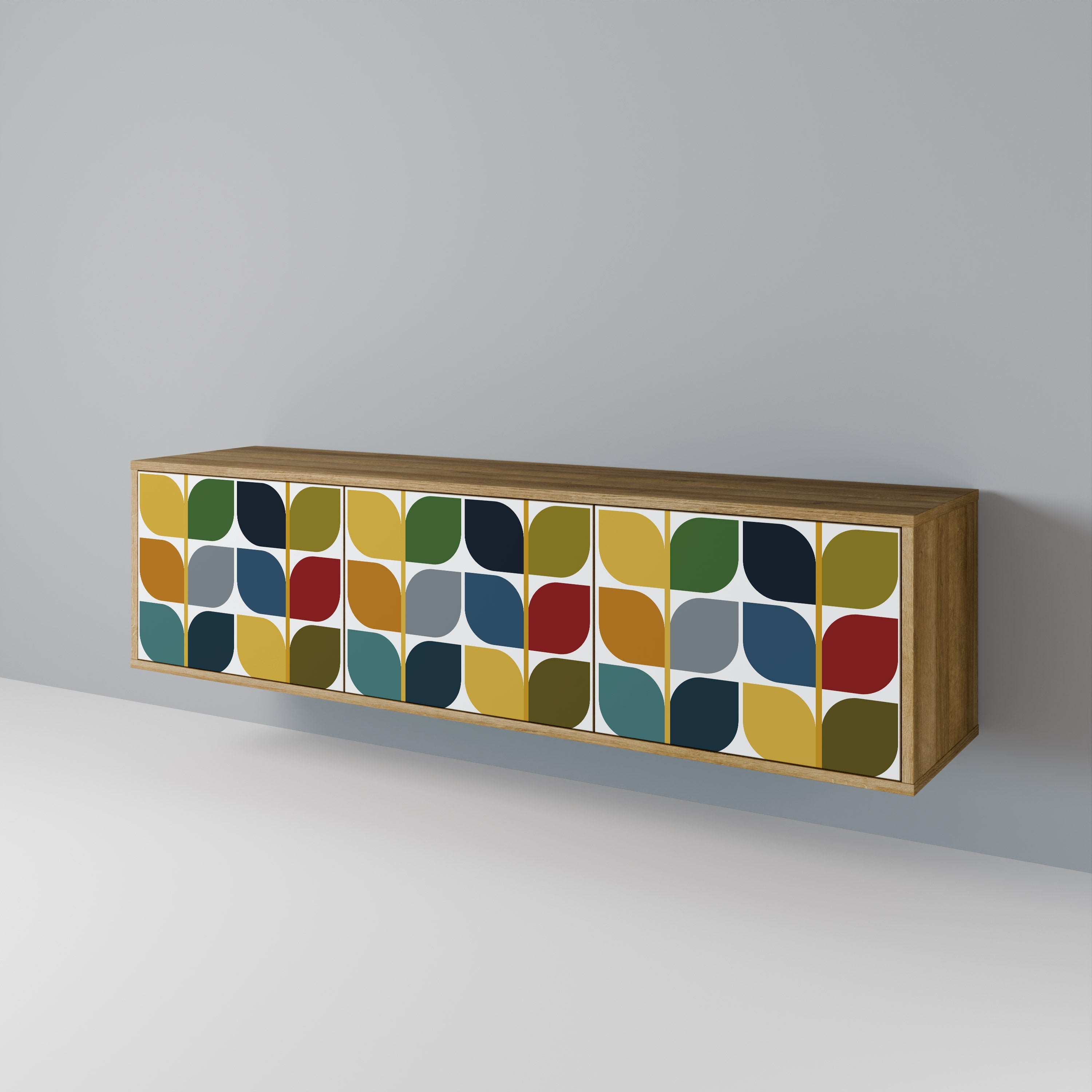 WEIGHTLESS HOURS Móvel de TV com 3 Portas em Efeito Carvalho