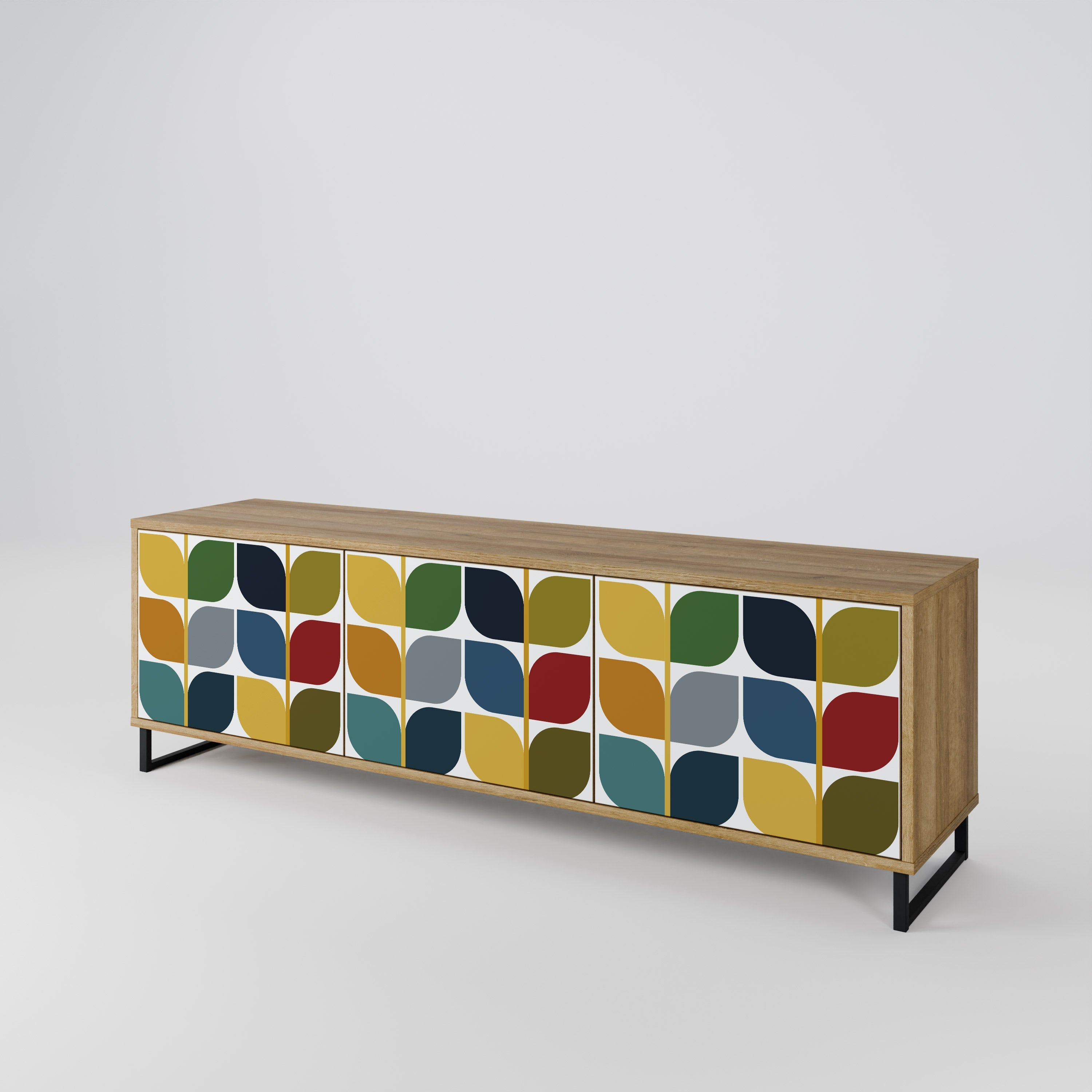 WEIGHTLESS HOURS Móvel de TV com 3 Portas em Efeito Carvalho