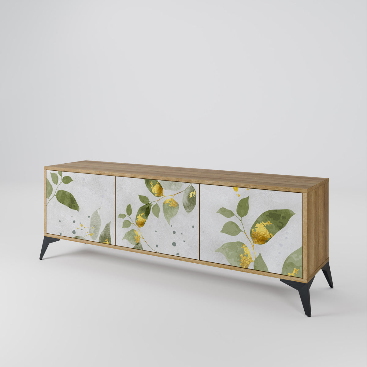 ELEGANT BOTANICS Móvel de TV de 3 Portas