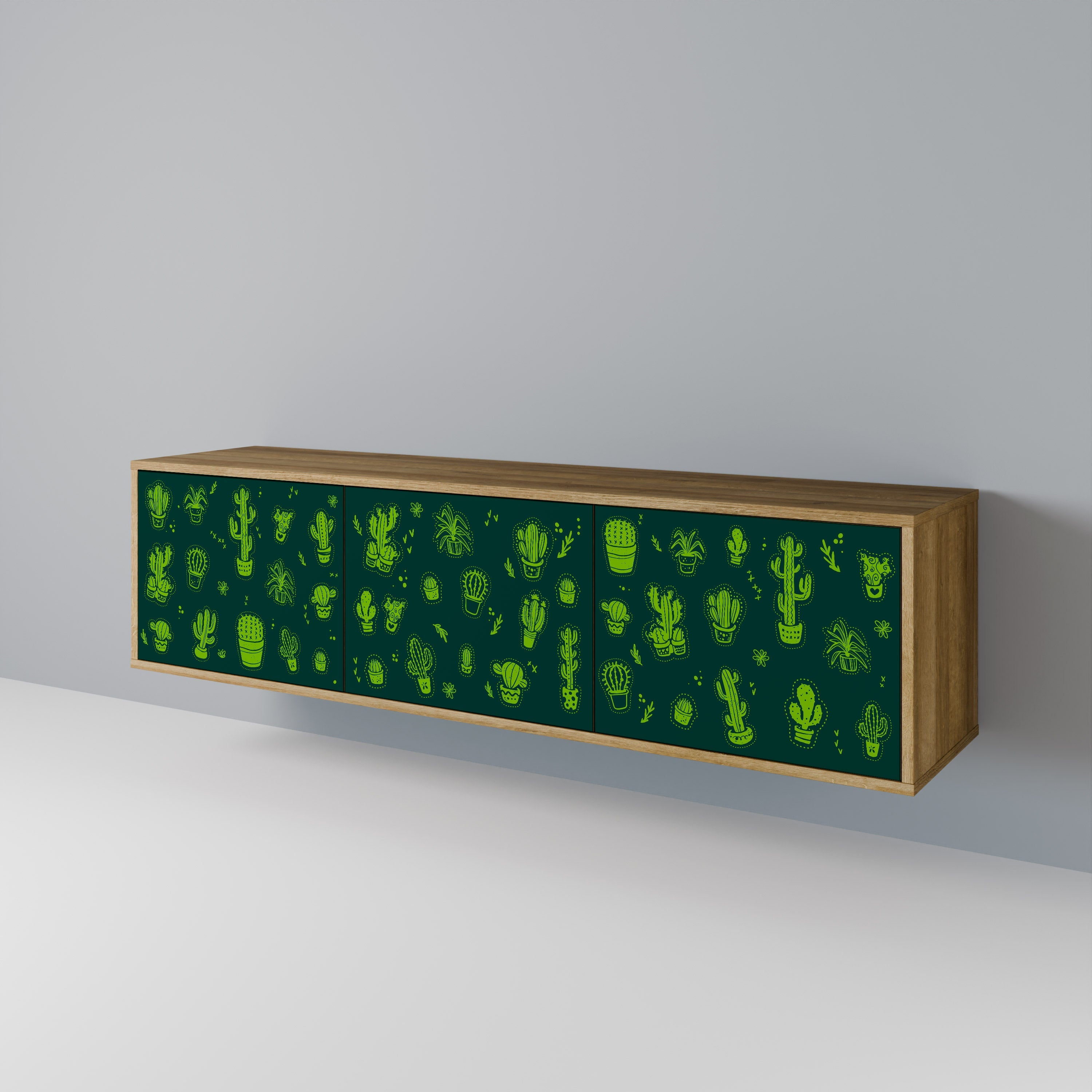 DESERT GREEN Móvel de TV com 3 Portas em Efeito Carvalho