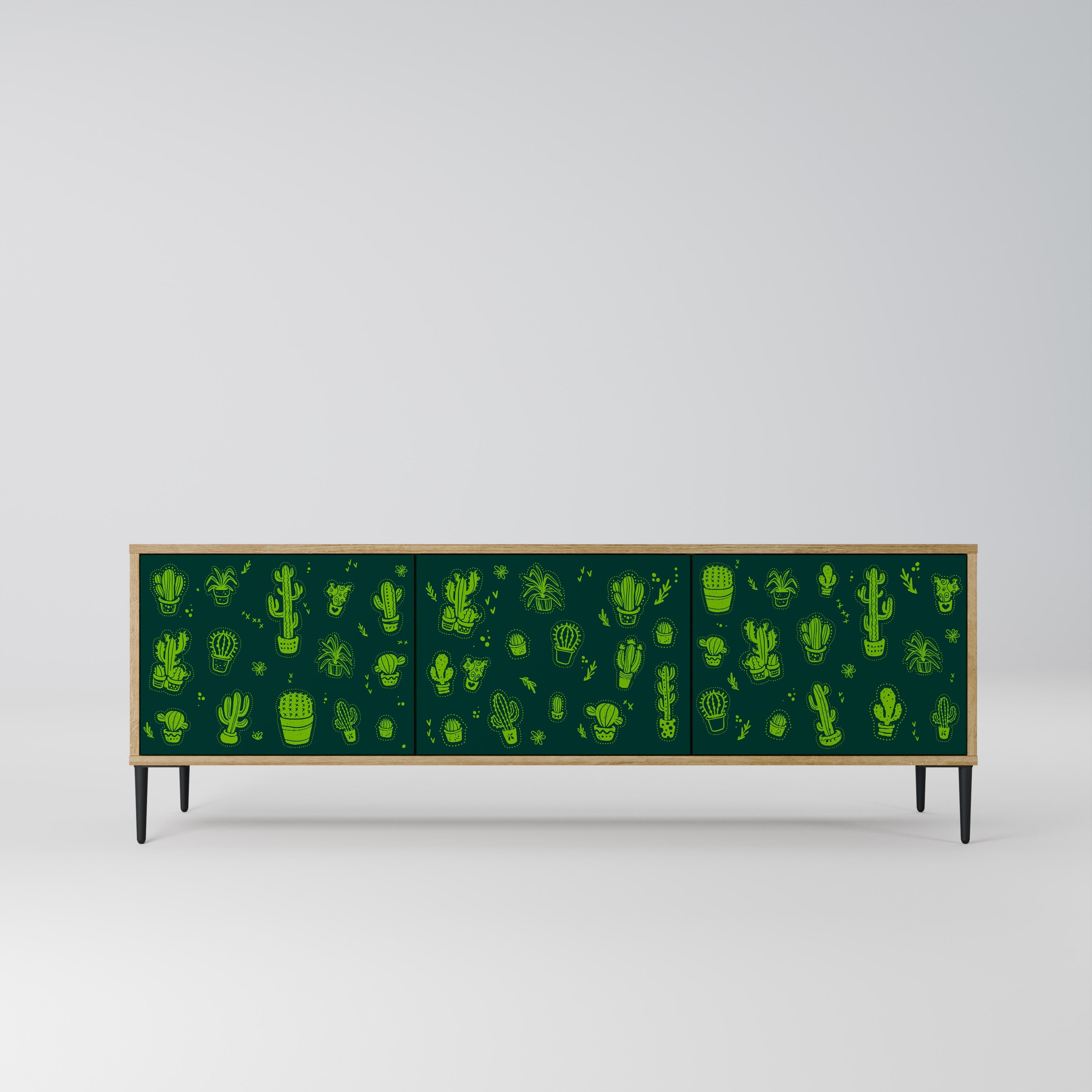 DESERT GREEN Móvel de TV com 3 Portas em Efeito Carvalho