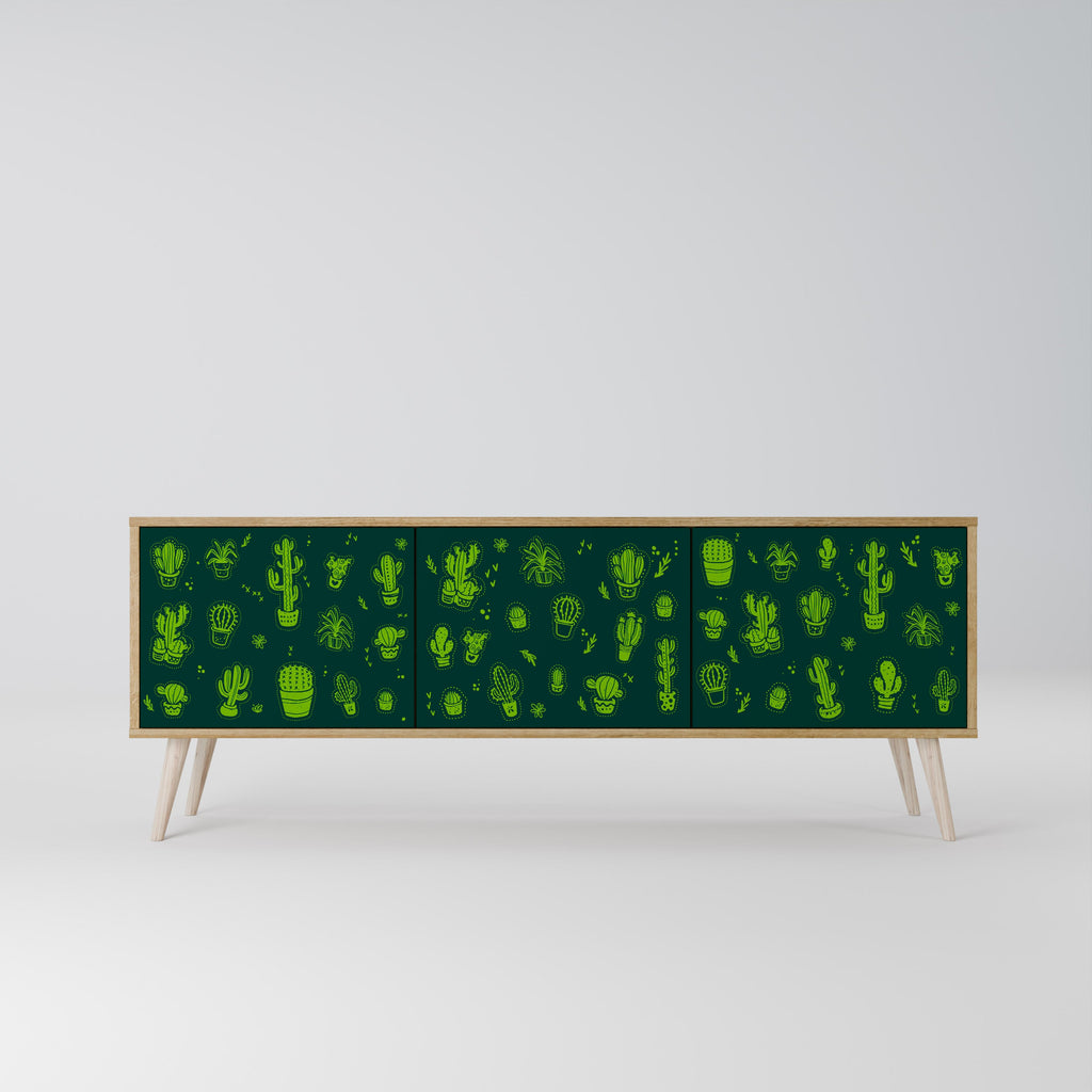 DESERT GREEN Móvel de TV com 3 Portas em Efeito Carvalho