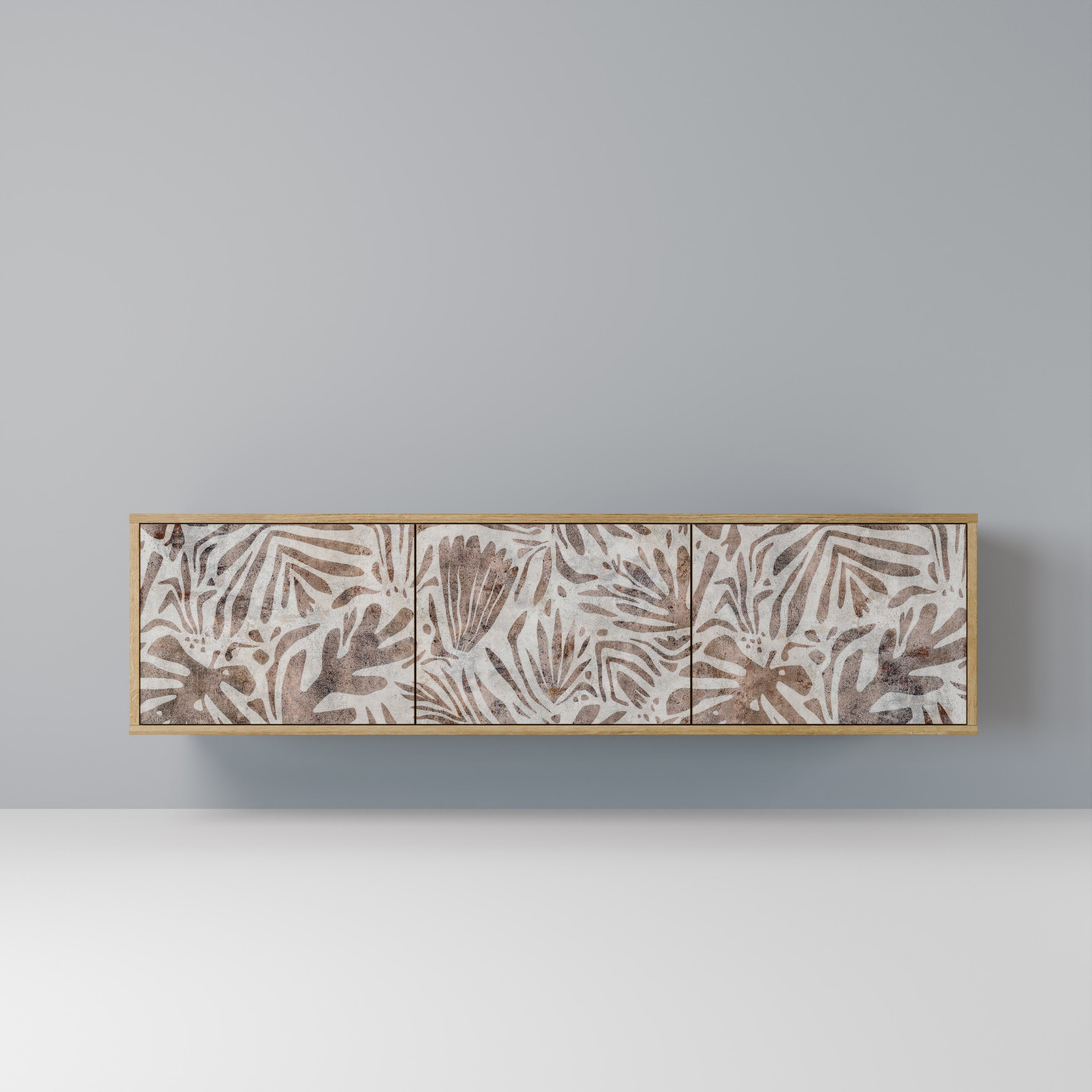 PASSING TIME Móvel de TV com 3 Portas em Efeito Carvalho