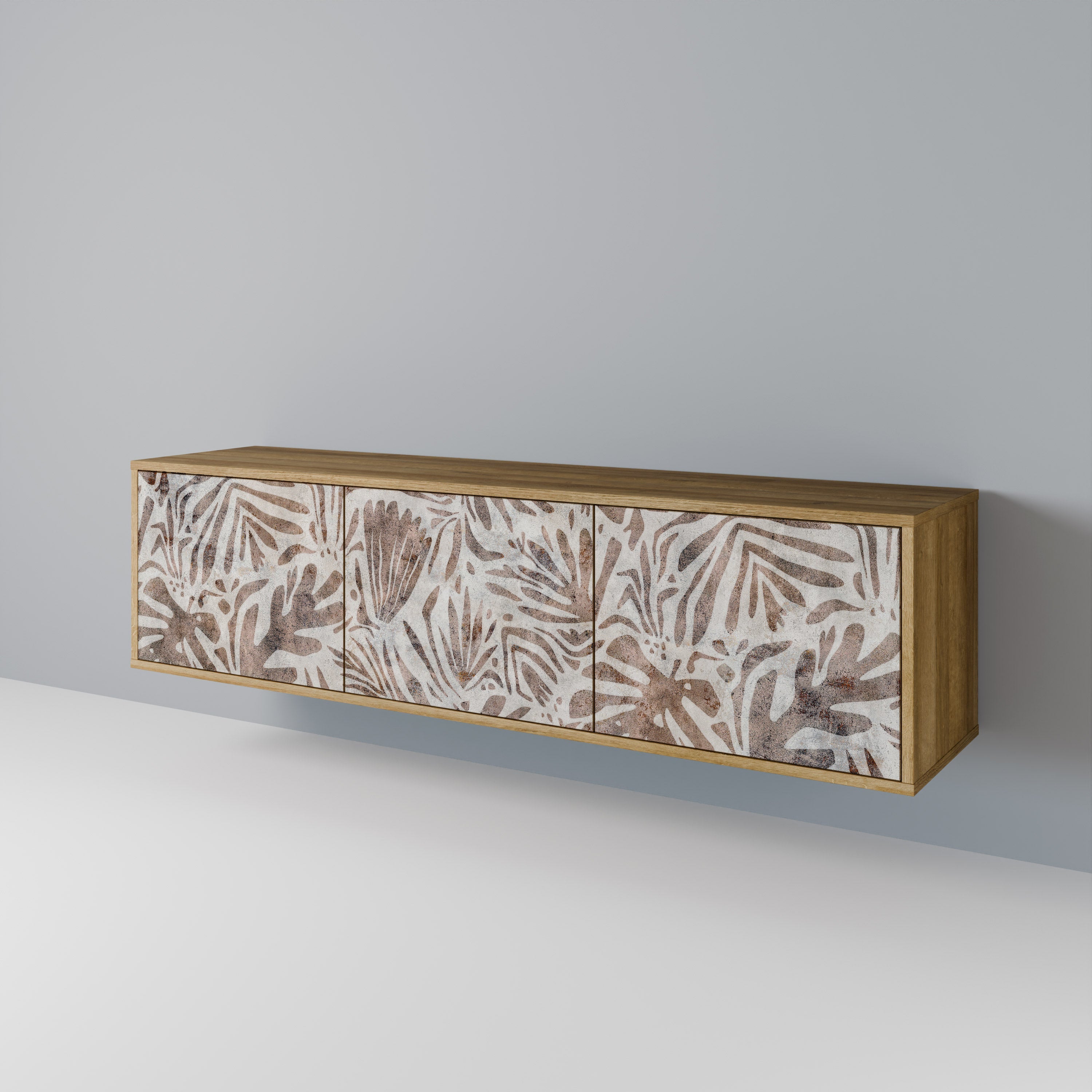 PASSING TIME Móvel de TV com 3 Portas em Efeito Carvalho