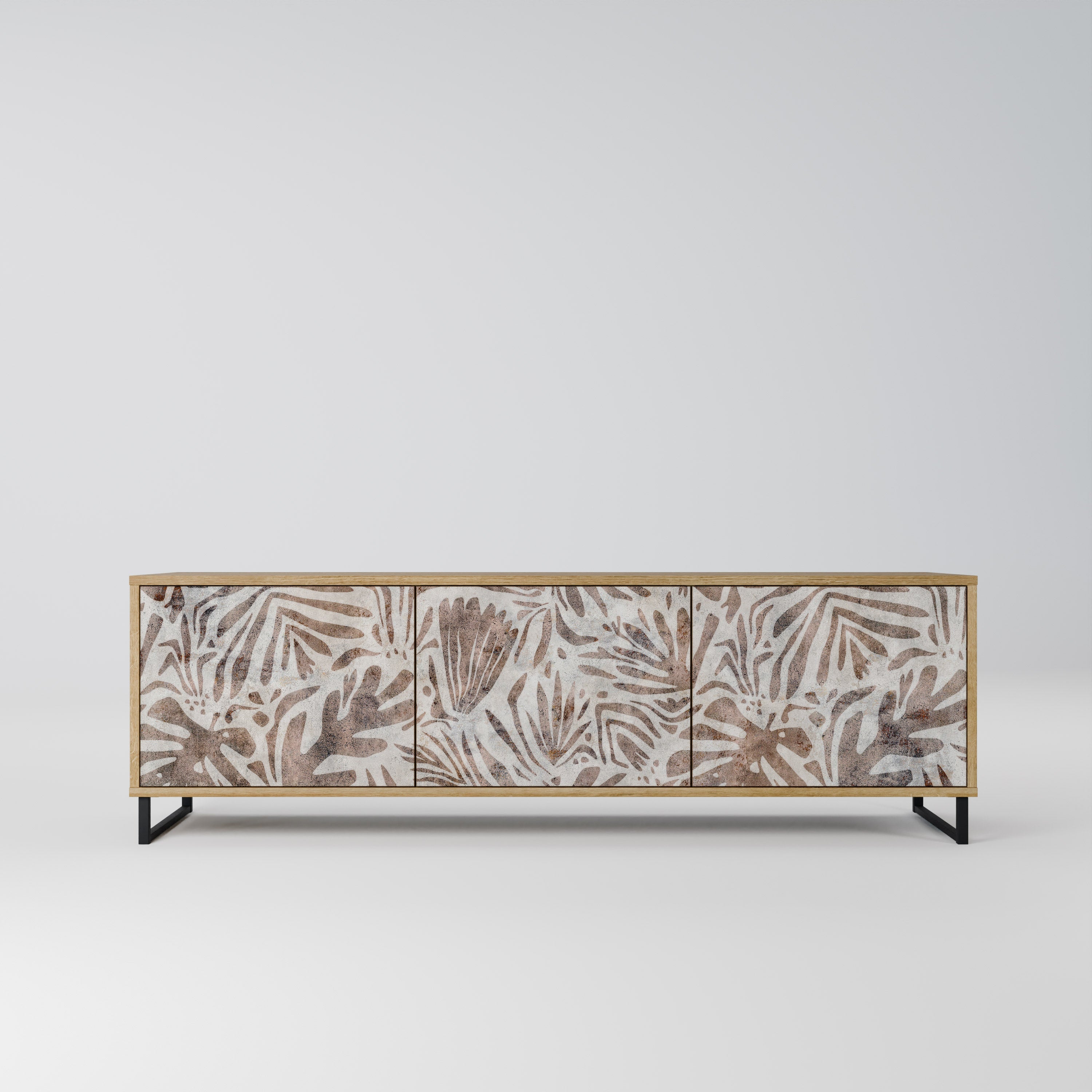 PASSING TIME Móvel de TV com 3 Portas em Efeito Carvalho