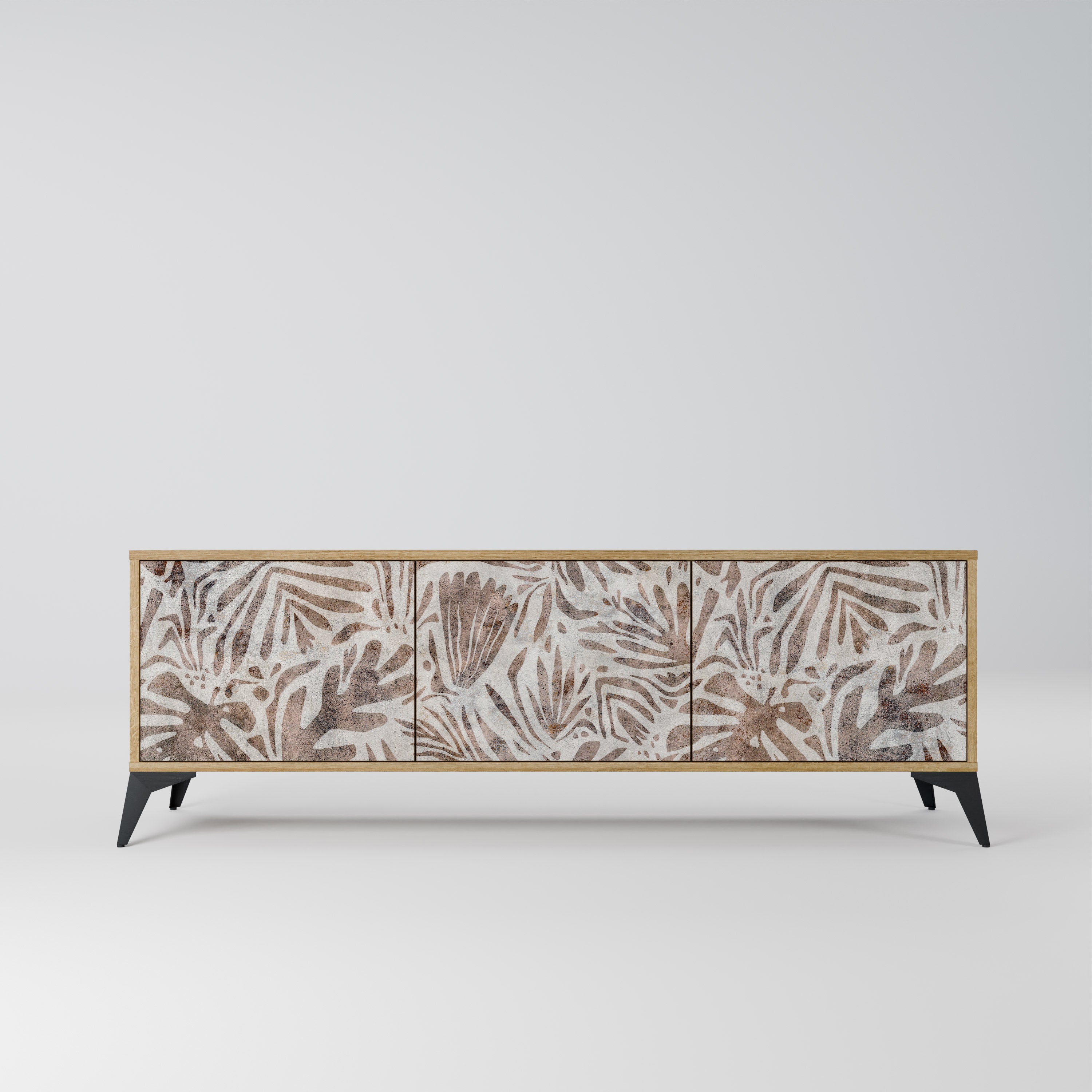 PASSING TIME Móvel de TV com 3 Portas em Efeito Carvalho