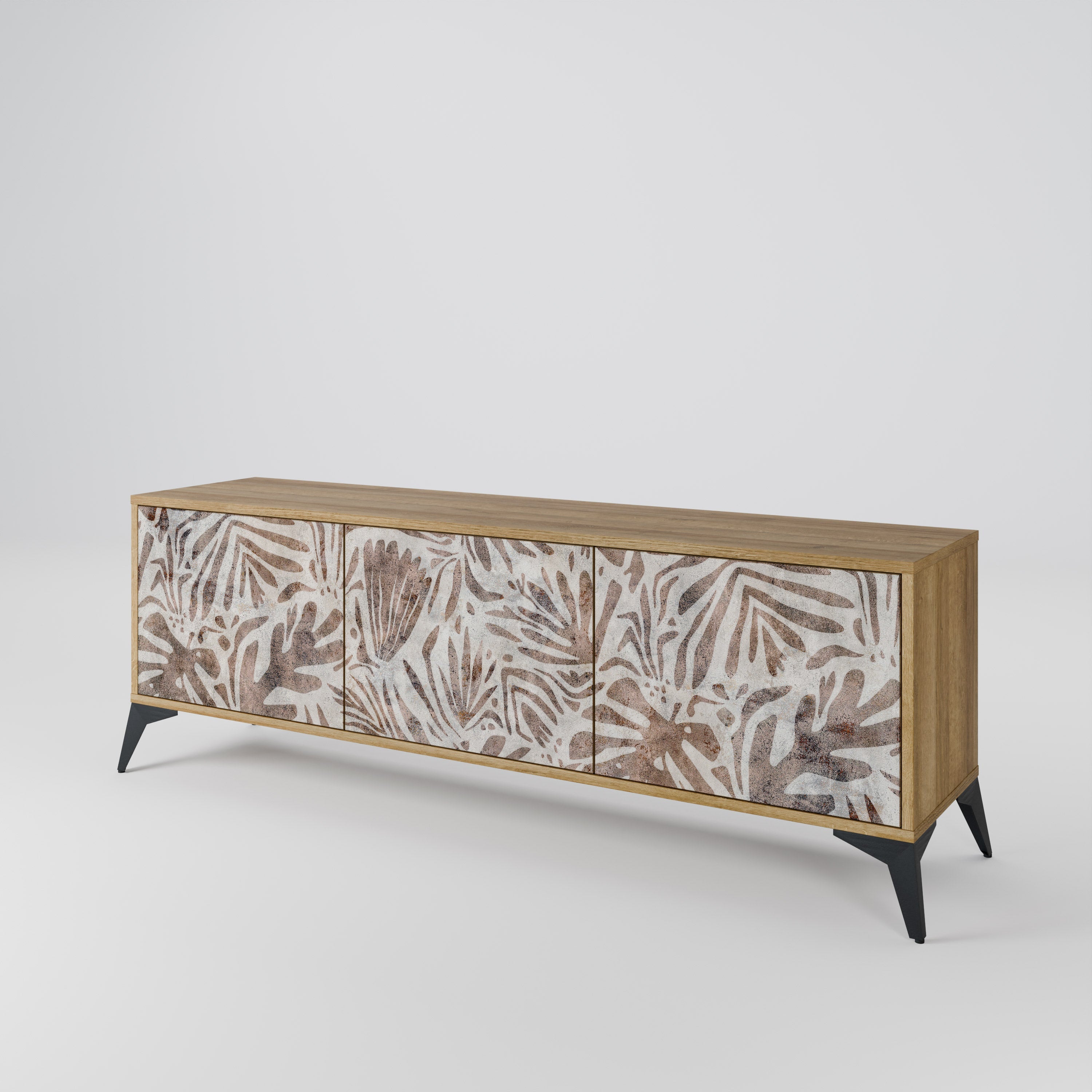 PASSING TIME Móvel de TV com 3 Portas em Efeito Carvalho