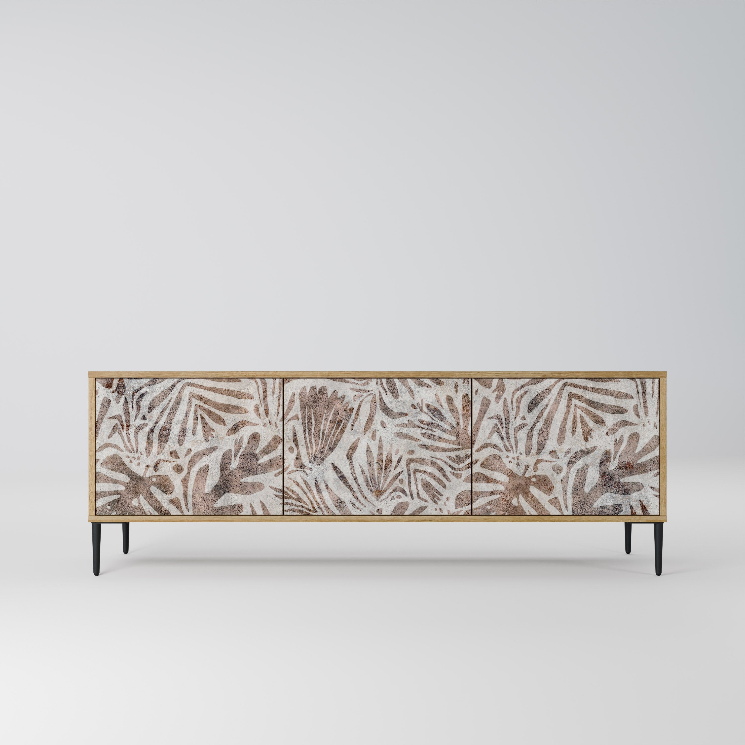 PASSING TIME Móvel de TV com 3 Portas em Efeito Carvalho