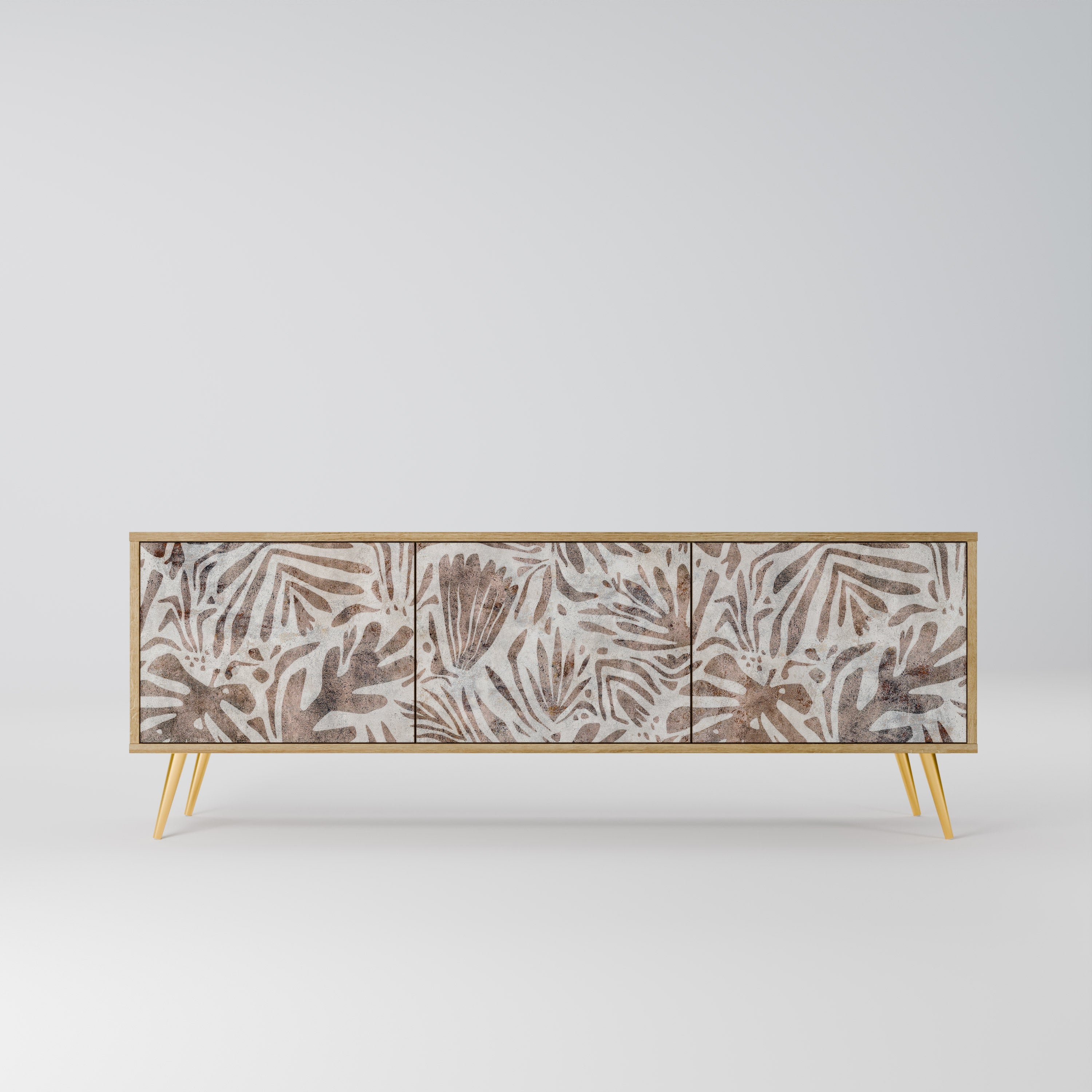 PASSING TIME Móvel de TV com 3 Portas em Efeito Carvalho