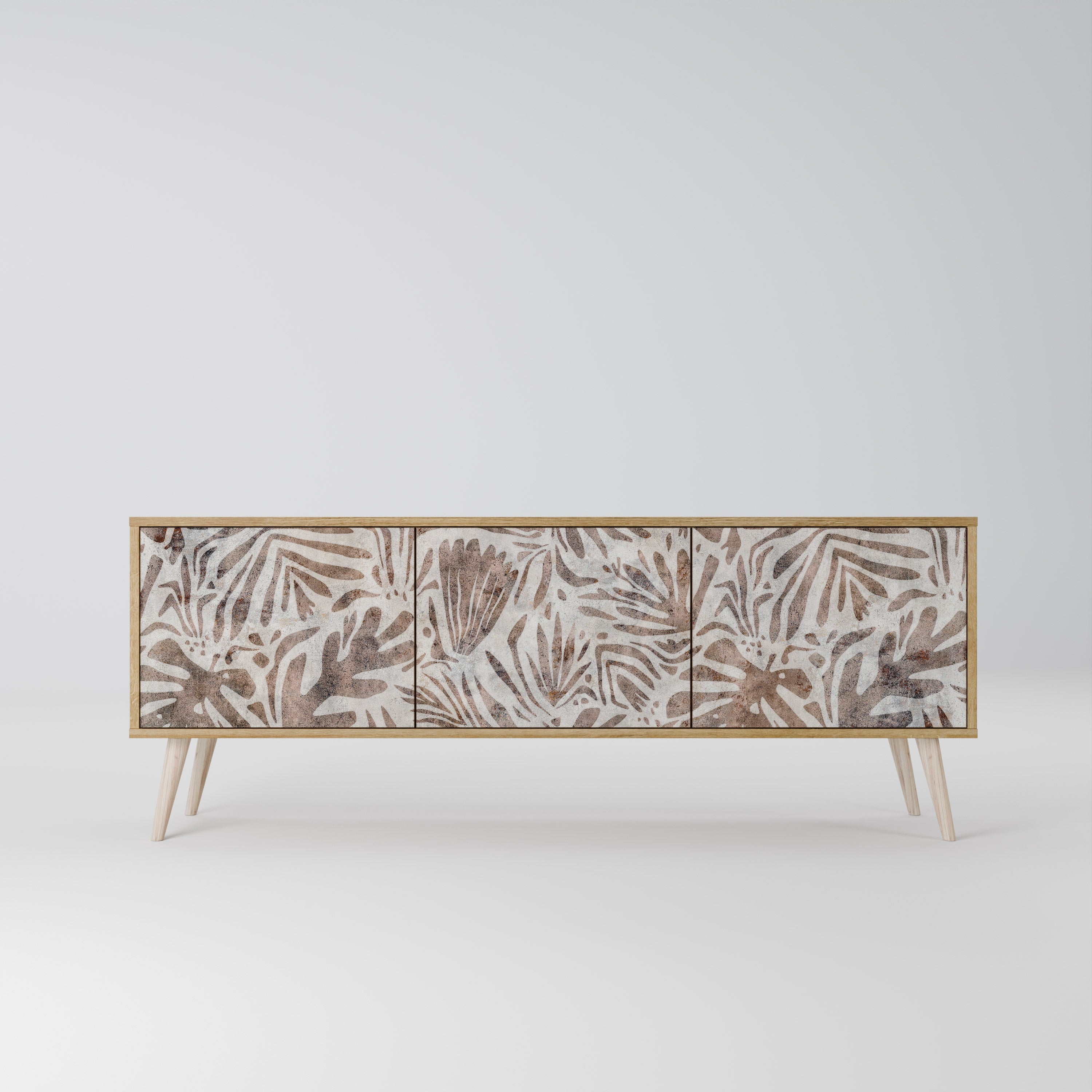 PASSING TIME Móvel de TV com 3 Portas em Efeito Carvalho