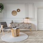 PASSING TIME Móvel de TV com 3 Portas em Efeito Carvalho