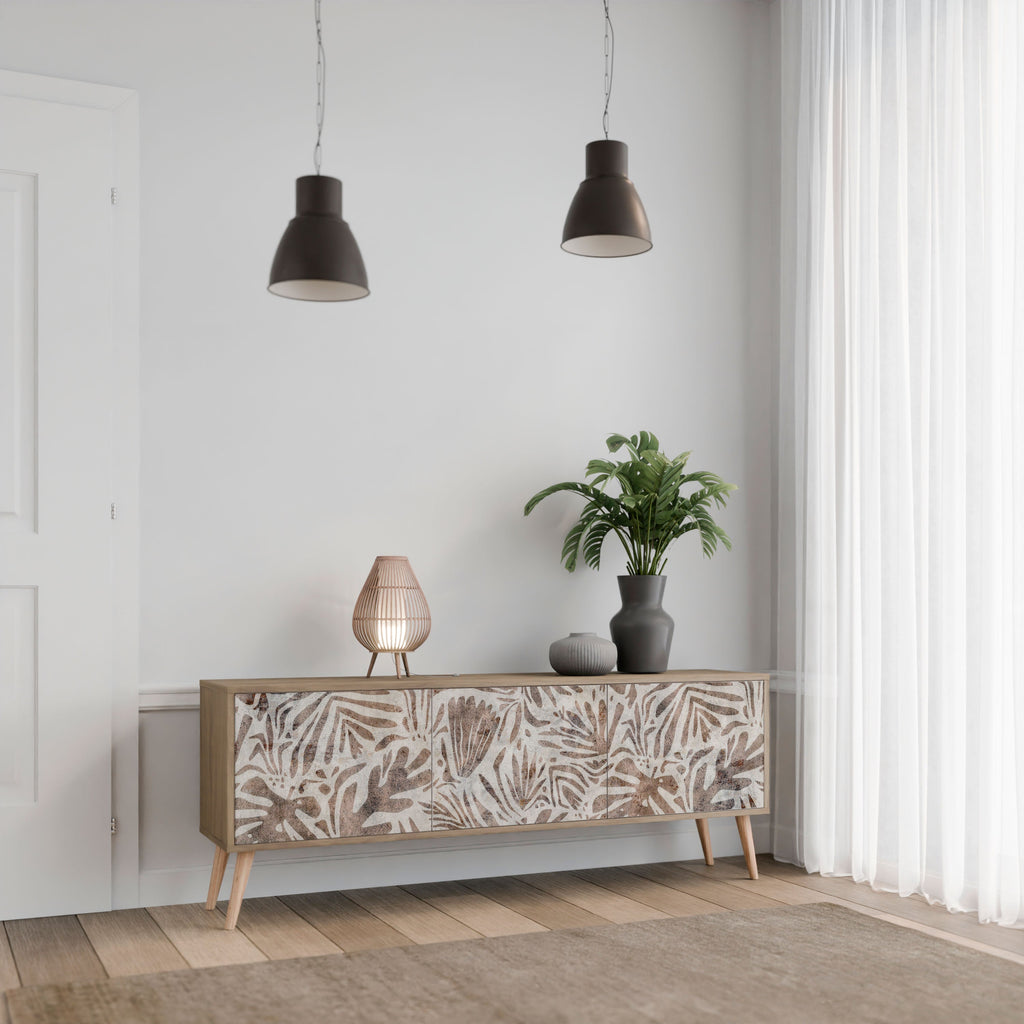 PASSING TIME Móvel de TV com 3 Portas em Efeito Carvalho