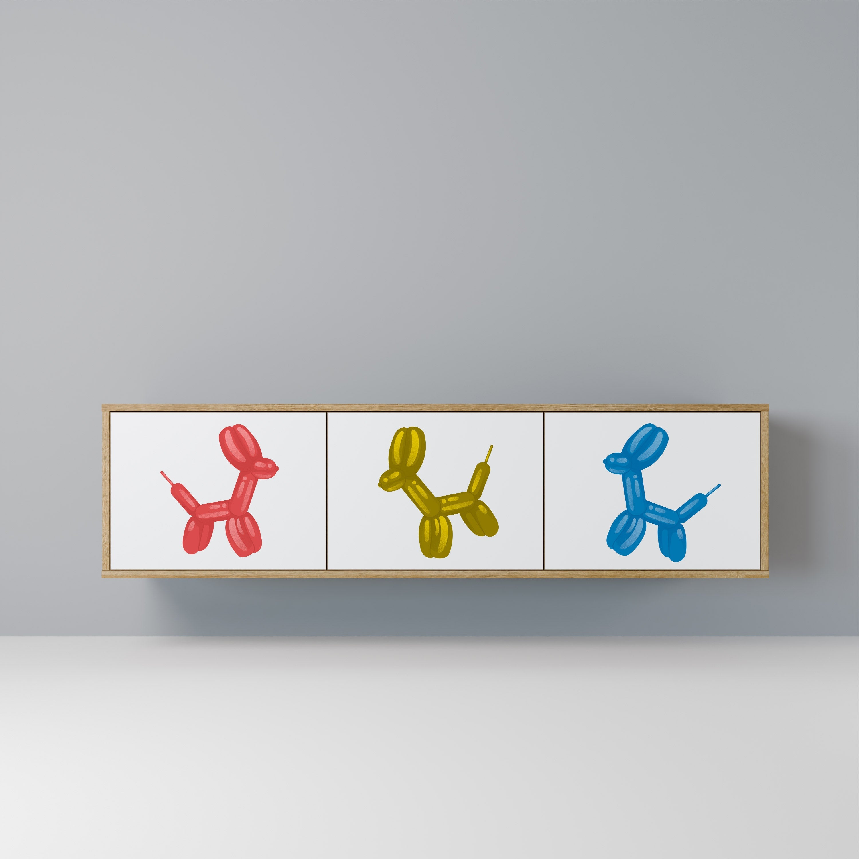 CHILDHOOD MEMORY Móvel de TV com 3 Portas em Efeito Carvalho