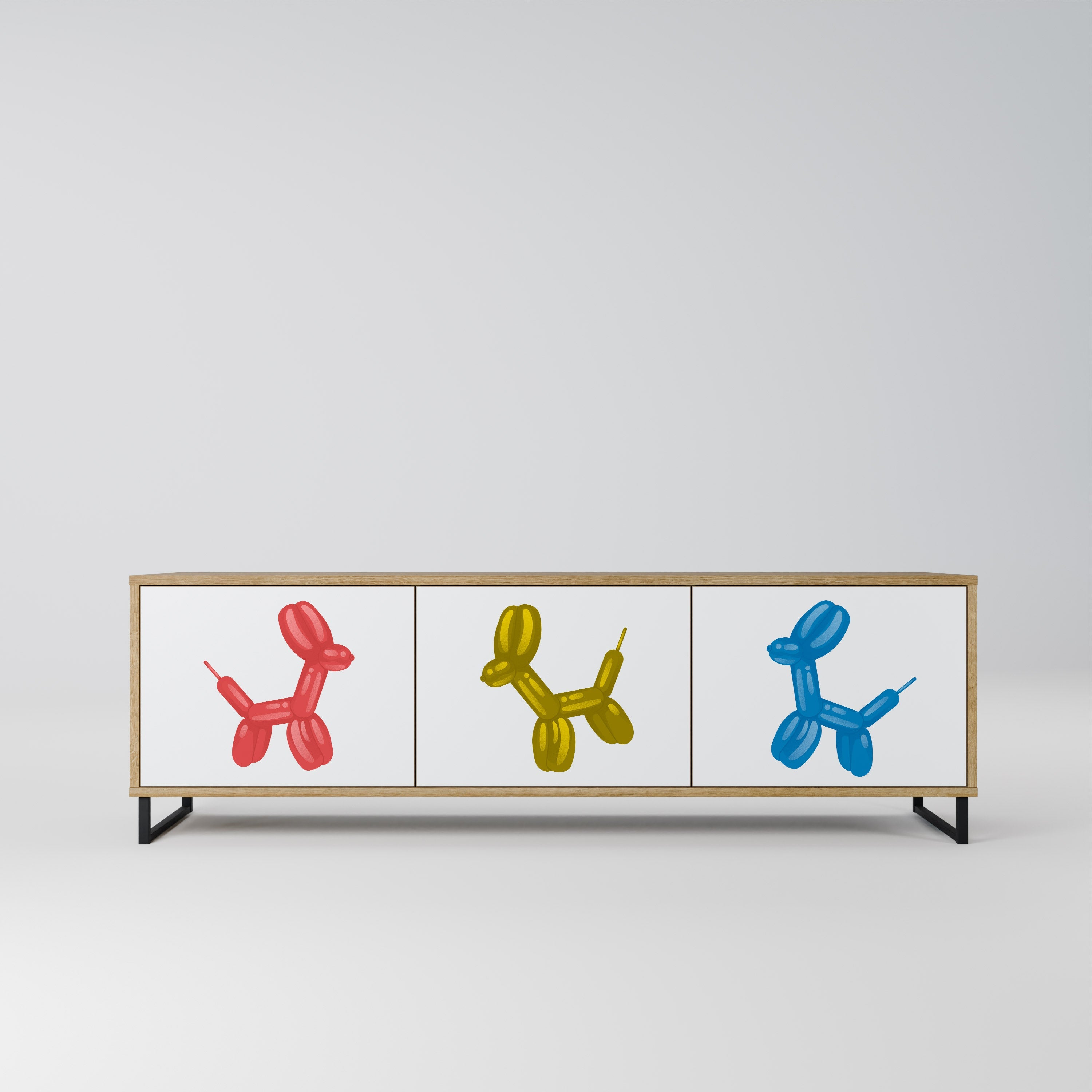 CHILDHOOD MEMORY Móvel de TV com 3 Portas em Efeito Carvalho