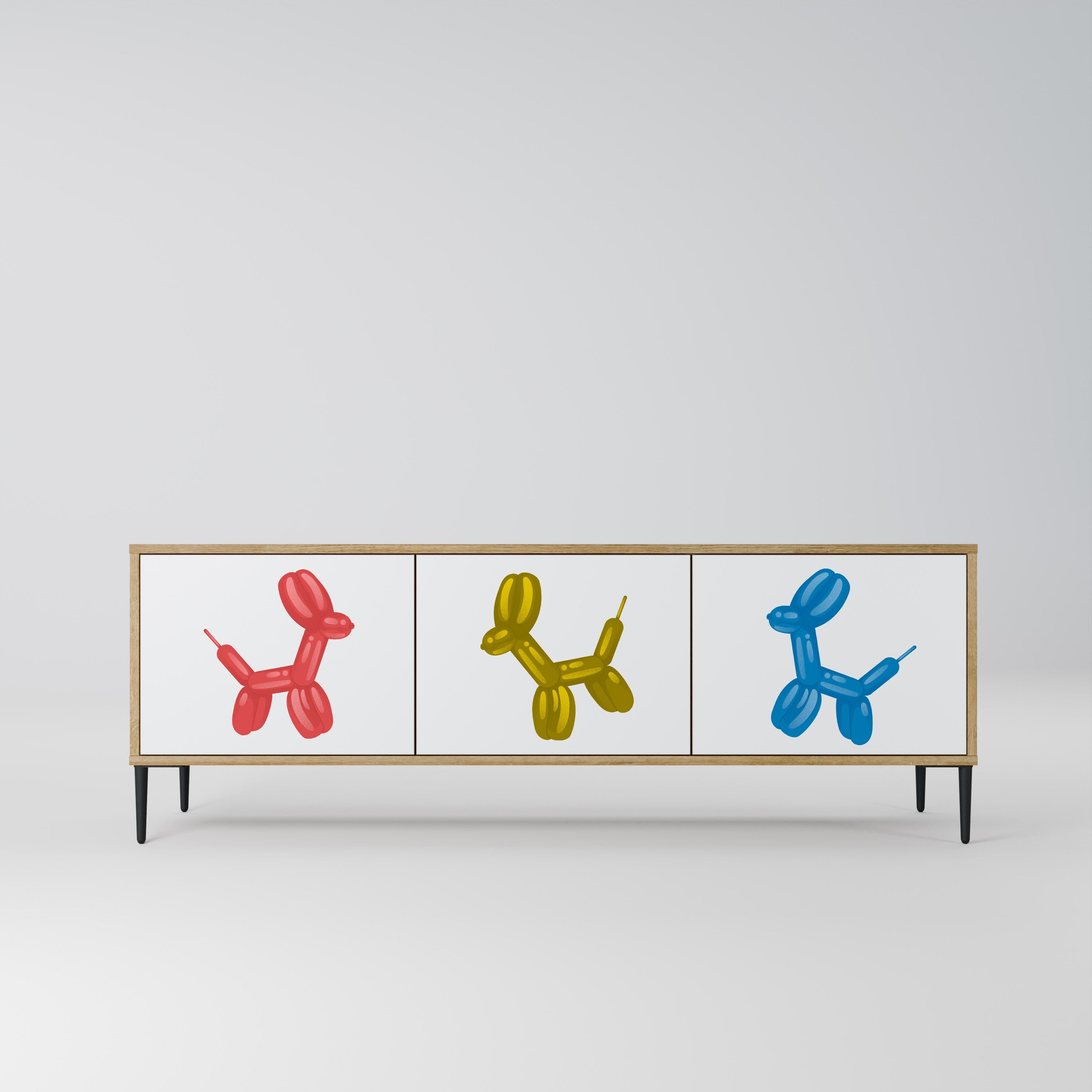 CHILDHOOD MEMORY Móvel de TV com 3 Portas em Efeito Carvalho