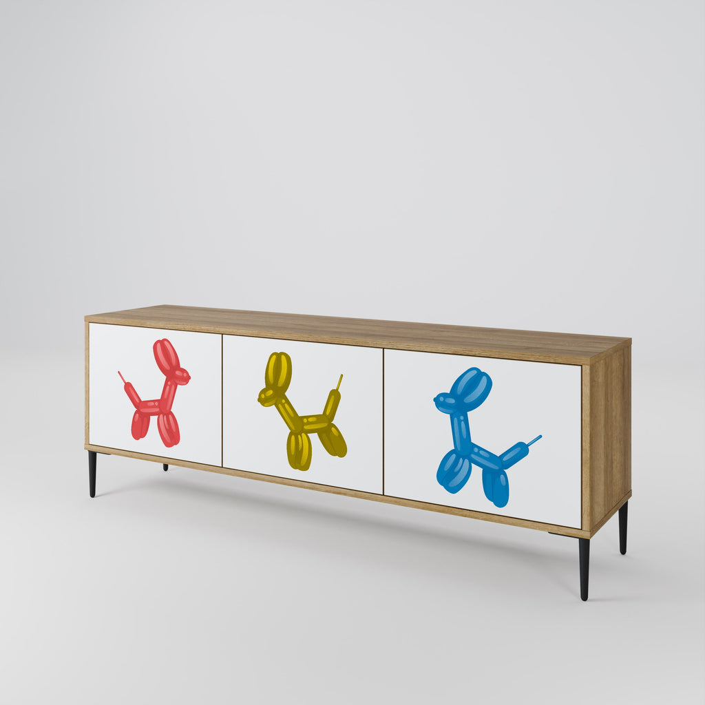 CHILDHOOD MEMORY Móvel de TV com 3 Portas em Efeito Carvalho