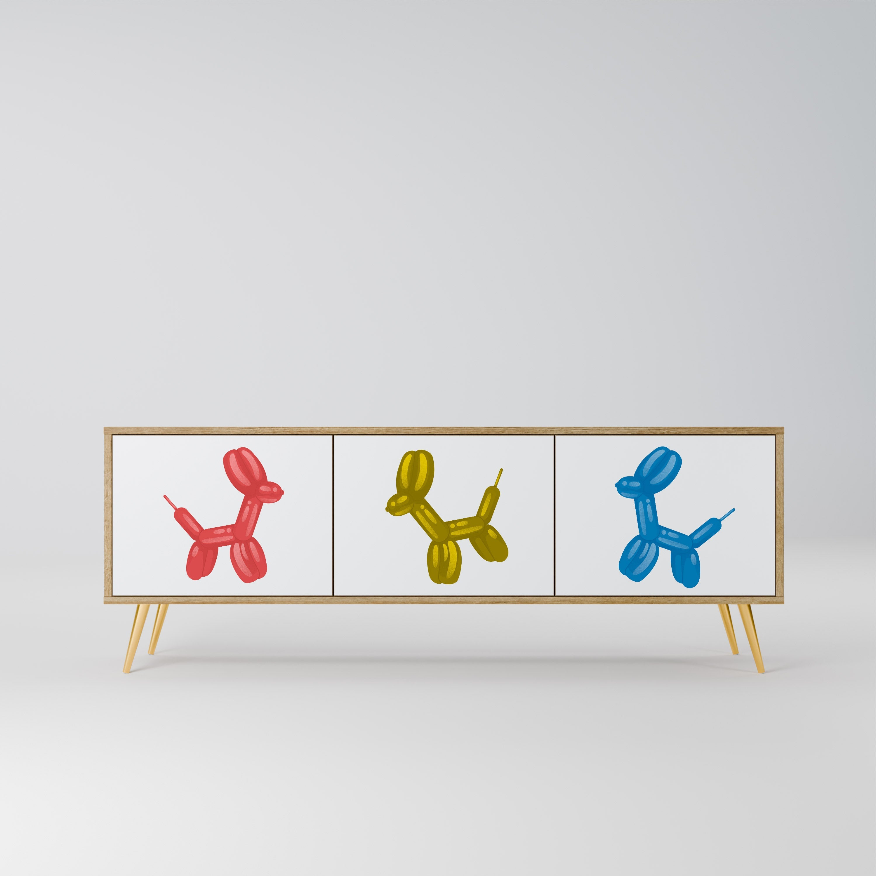 CHILDHOOD MEMORY Móvel de TV com 3 Portas em Efeito Carvalho