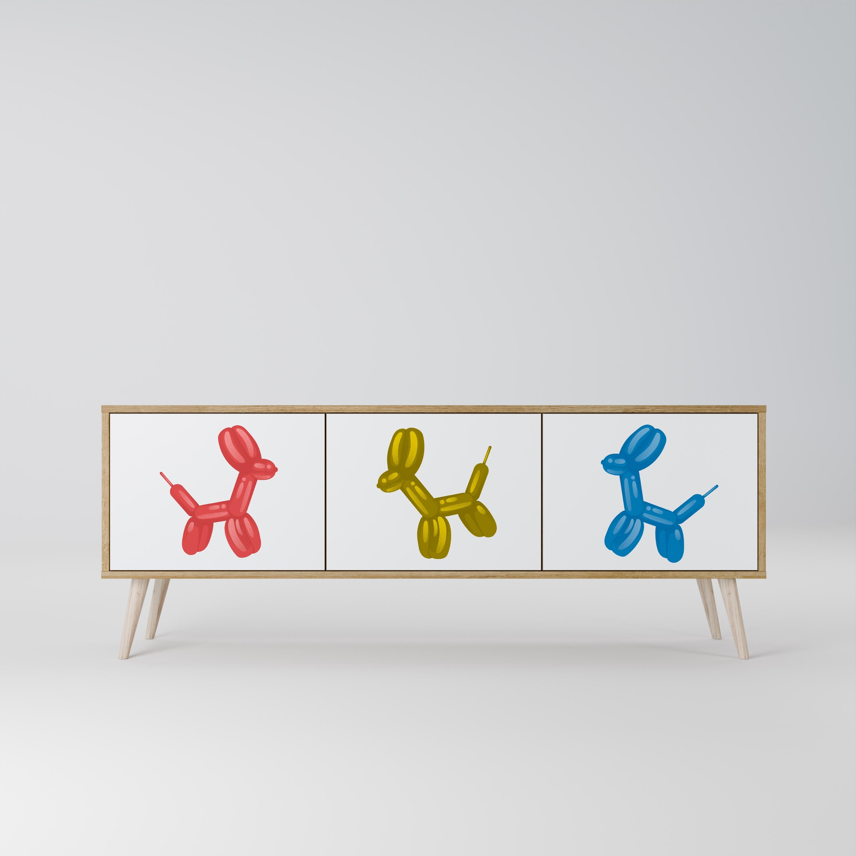 CHILDHOOD MEMORY Móvel de TV com 3 Portas em Efeito Carvalho