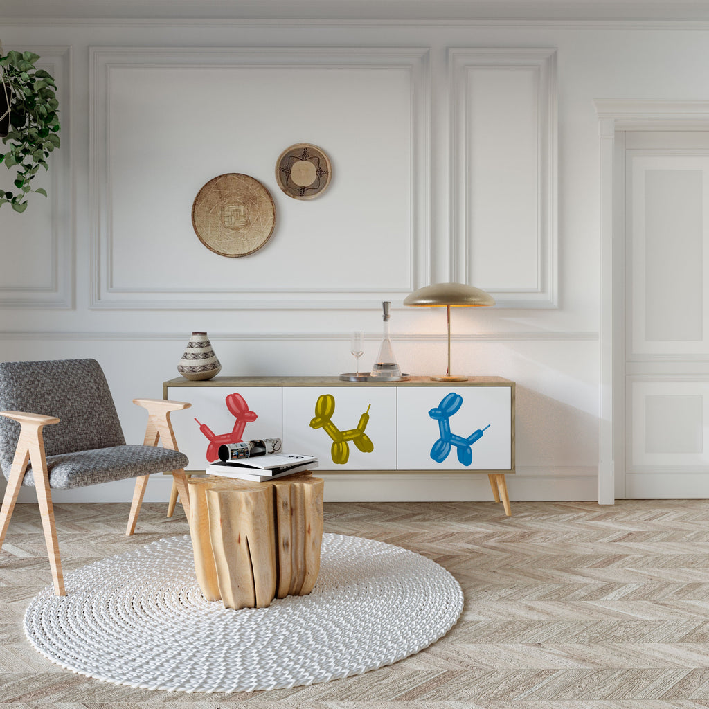 CHILDHOOD MEMORY Móvel de TV com 3 Portas em Efeito Carvalho