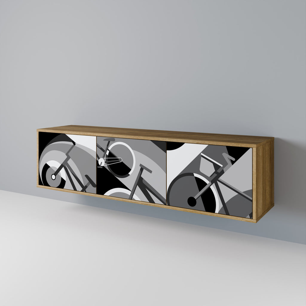 BIKE ENERGY Móvel de TV com 3 Portas em Efeito Carvalho