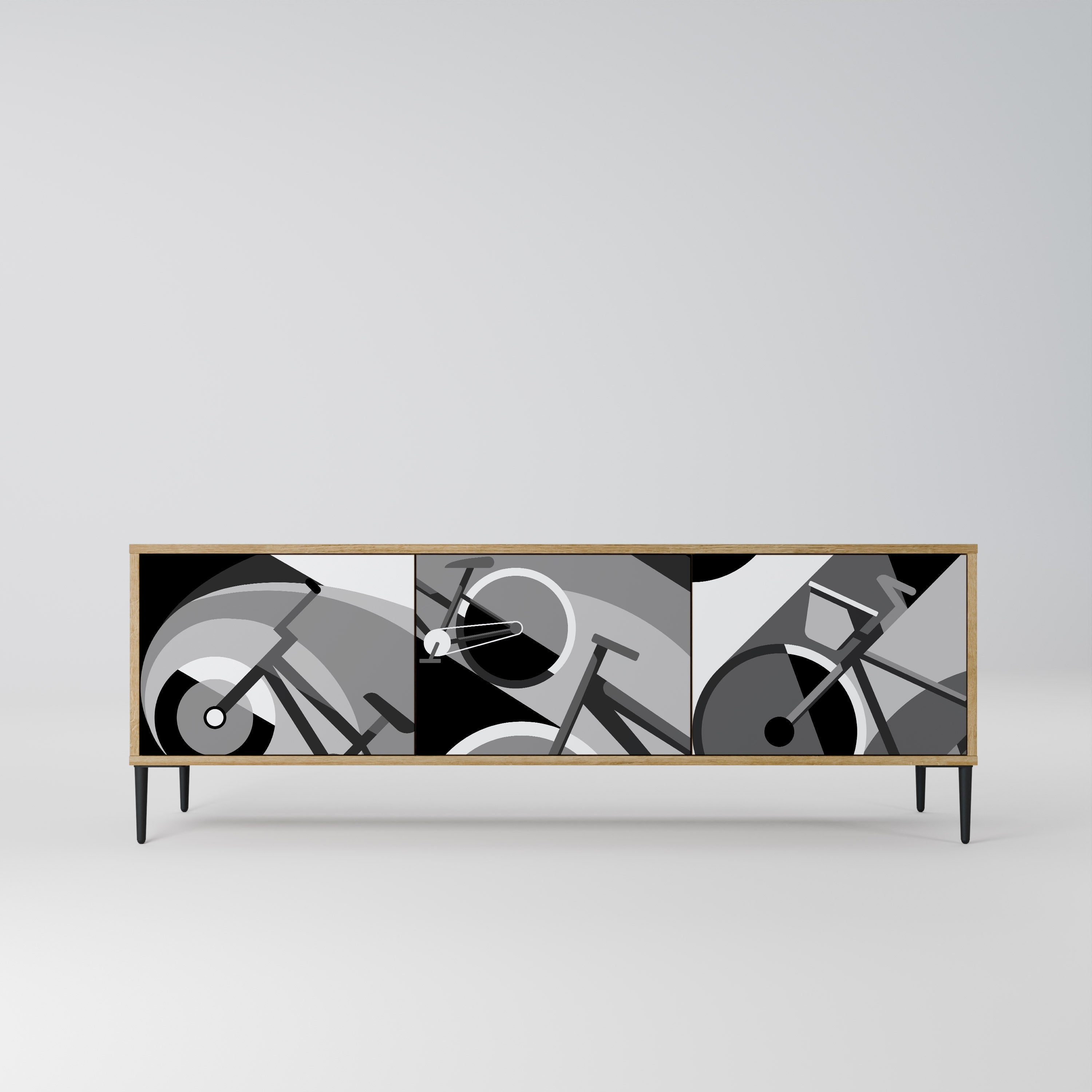 BIKE ENERGY Móvel de TV com 3 Portas em Efeito Carvalho