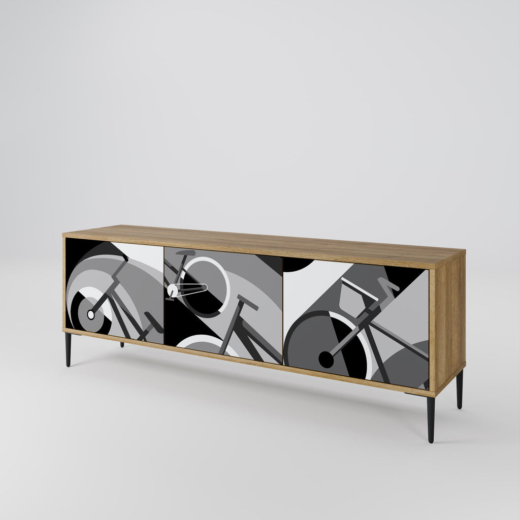 BIKE ENERGY Móvel de TV com 3 Portas em Efeito Carvalho