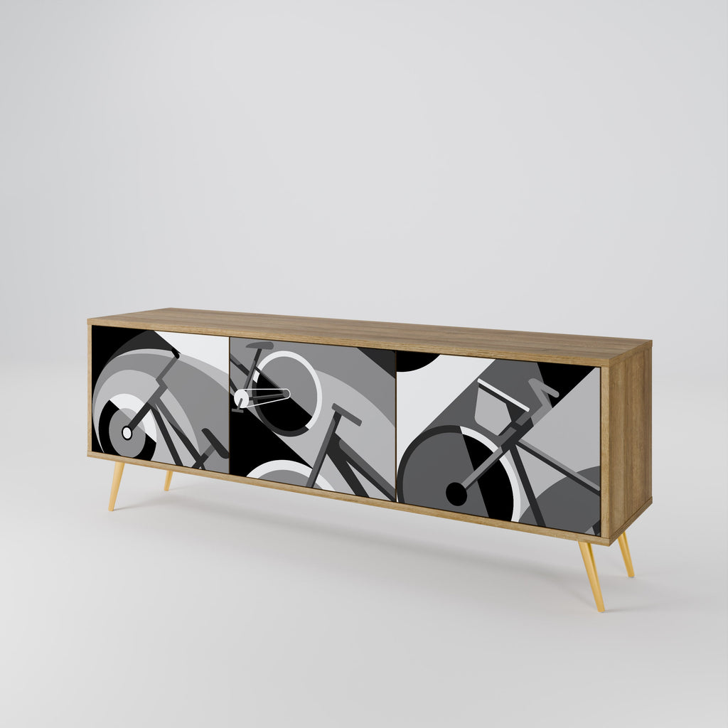 BIKE ENERGY Móvel de TV com 3 Portas em Efeito Carvalho