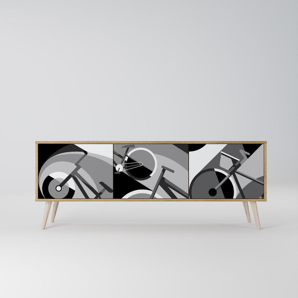 BIKE ENERGY Móvel de TV com 3 Portas em Efeito Carvalho