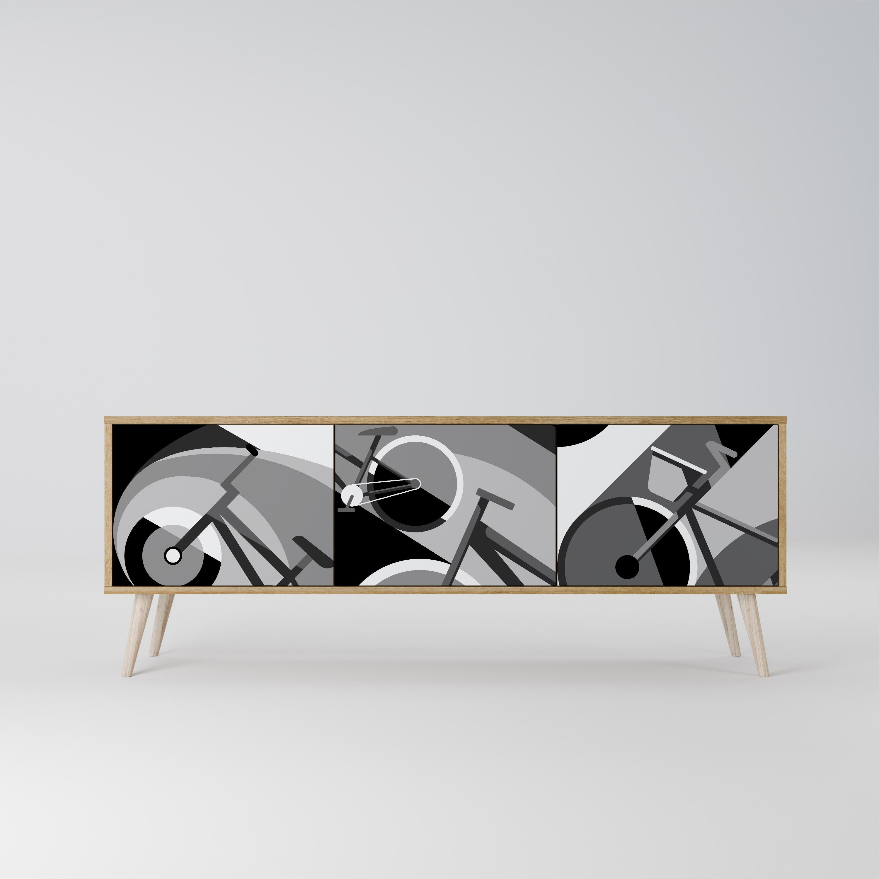 BIKE ENERGY Móvel de TV com 3 Portas em Efeito Carvalho