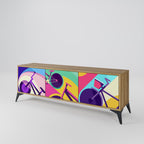 BIKE DREAMS Móvel de TV com 3 Portas em Efeito Carvalho