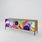 BIKE DREAMS Móvel de TV com 3 Portas em Efeito Carvalho