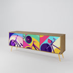 BIKE DREAMS Móvel de TV com 3 Portas em Efeito Carvalho