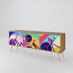 BIKE DREAMS Móvel de TV com 3 Portas em Efeito Carvalho