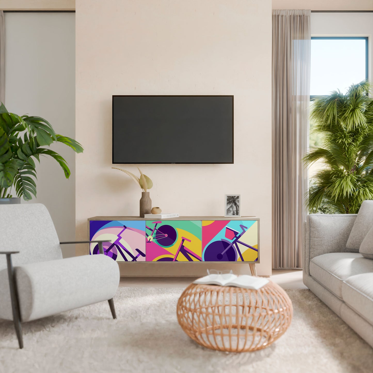 BIKE DREAMS 3-Door TV Cabinet