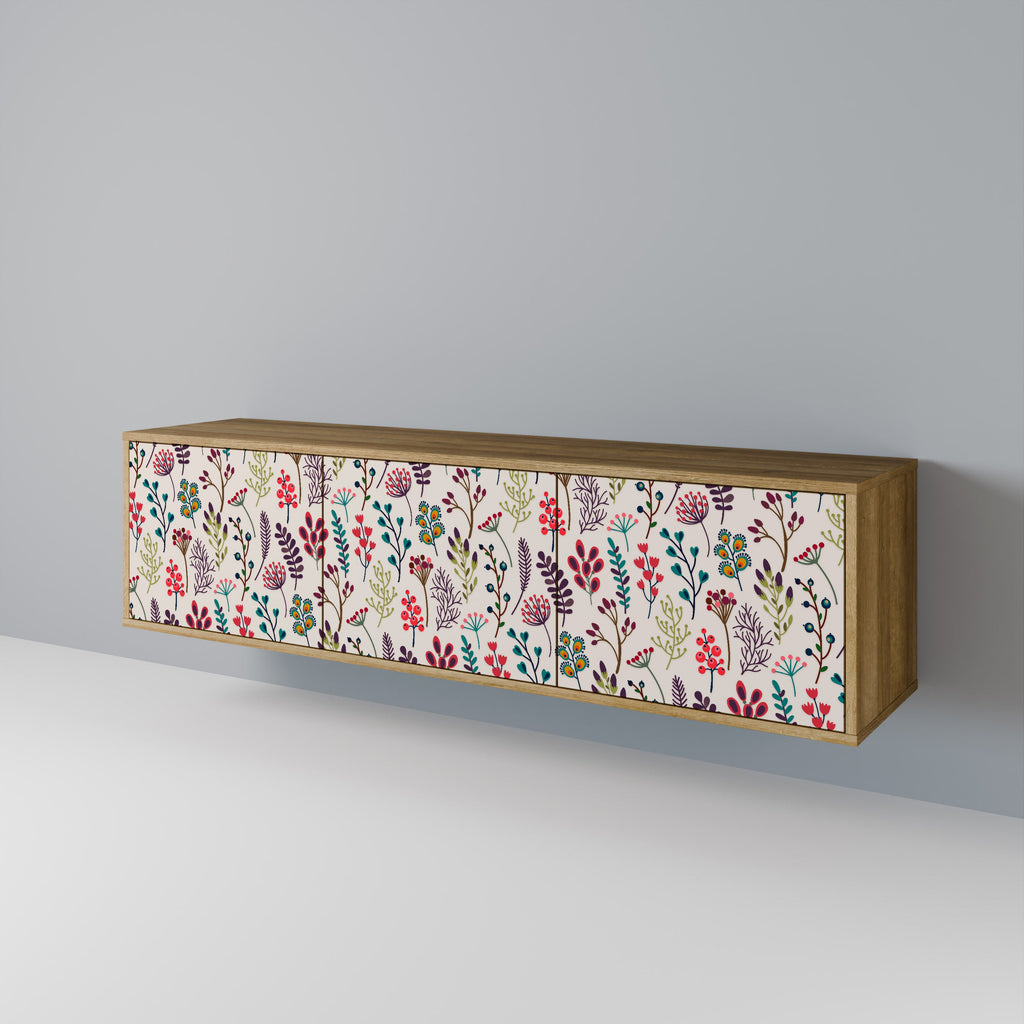 AUTUMN SUNDRIES 3-Door TV Stand in Oak Effect