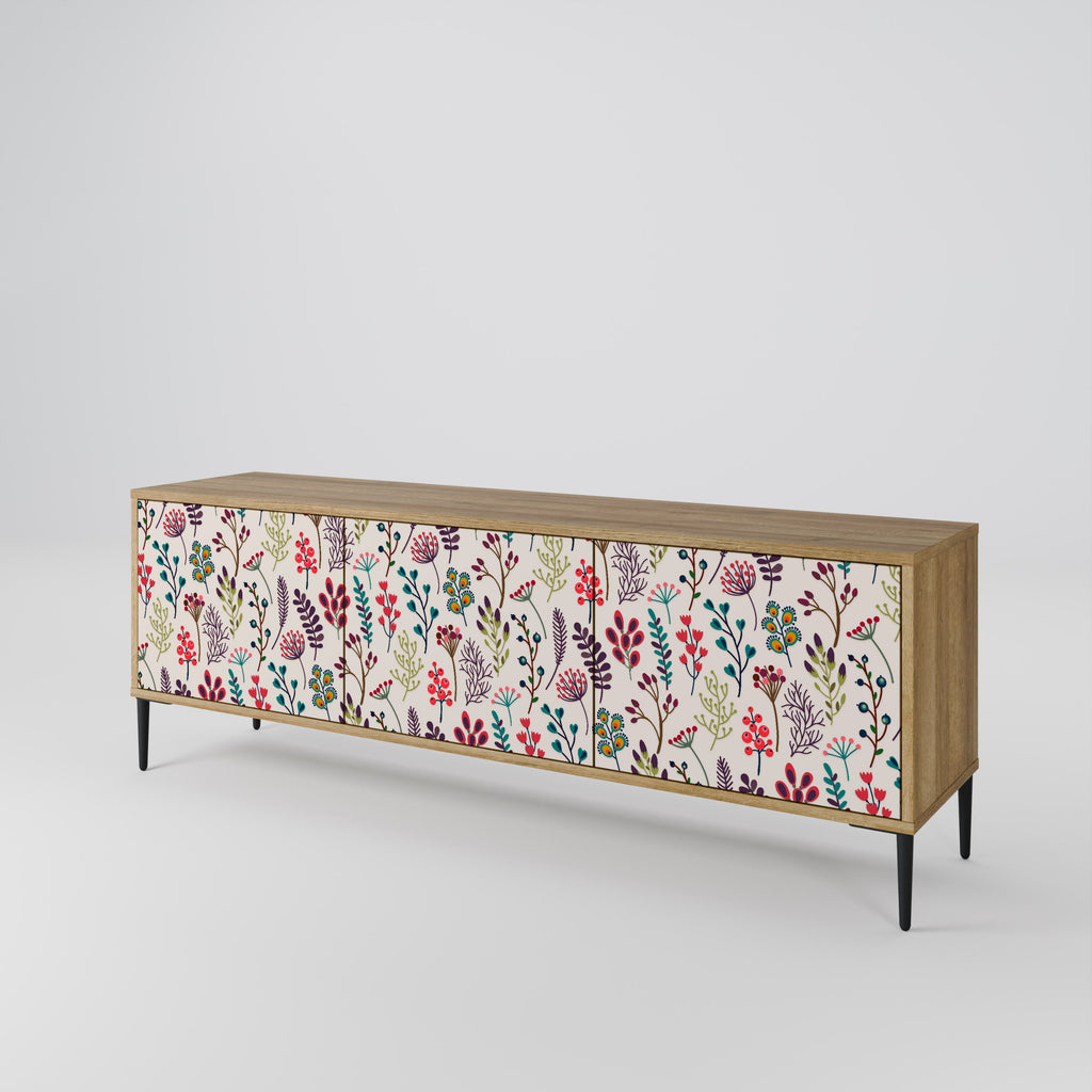 AUTUMN SUNDRIES 3-Door TV Stand in Oak Effect