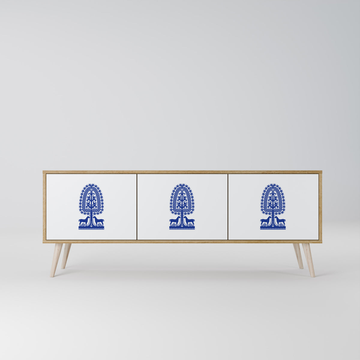 POLISH FOLK ART Móvel de TV de 3 Portas